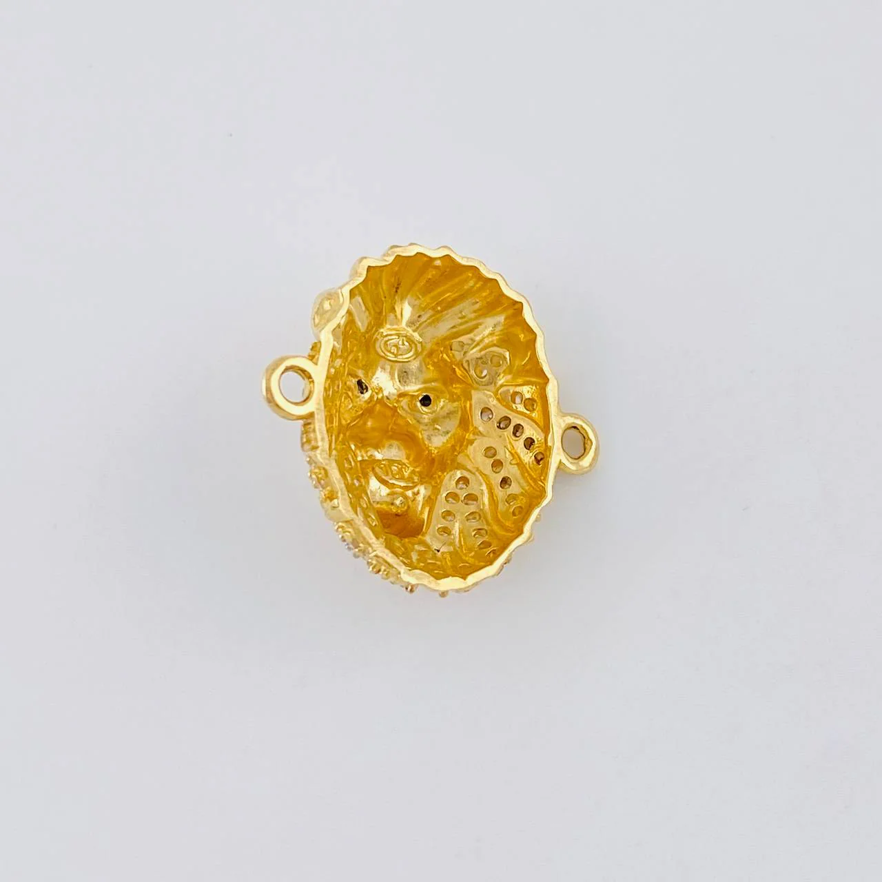 Herraje Rostro León 4.7 g / 2.3 cm Dos Oros Amarillo Blanco 18K - Image 3