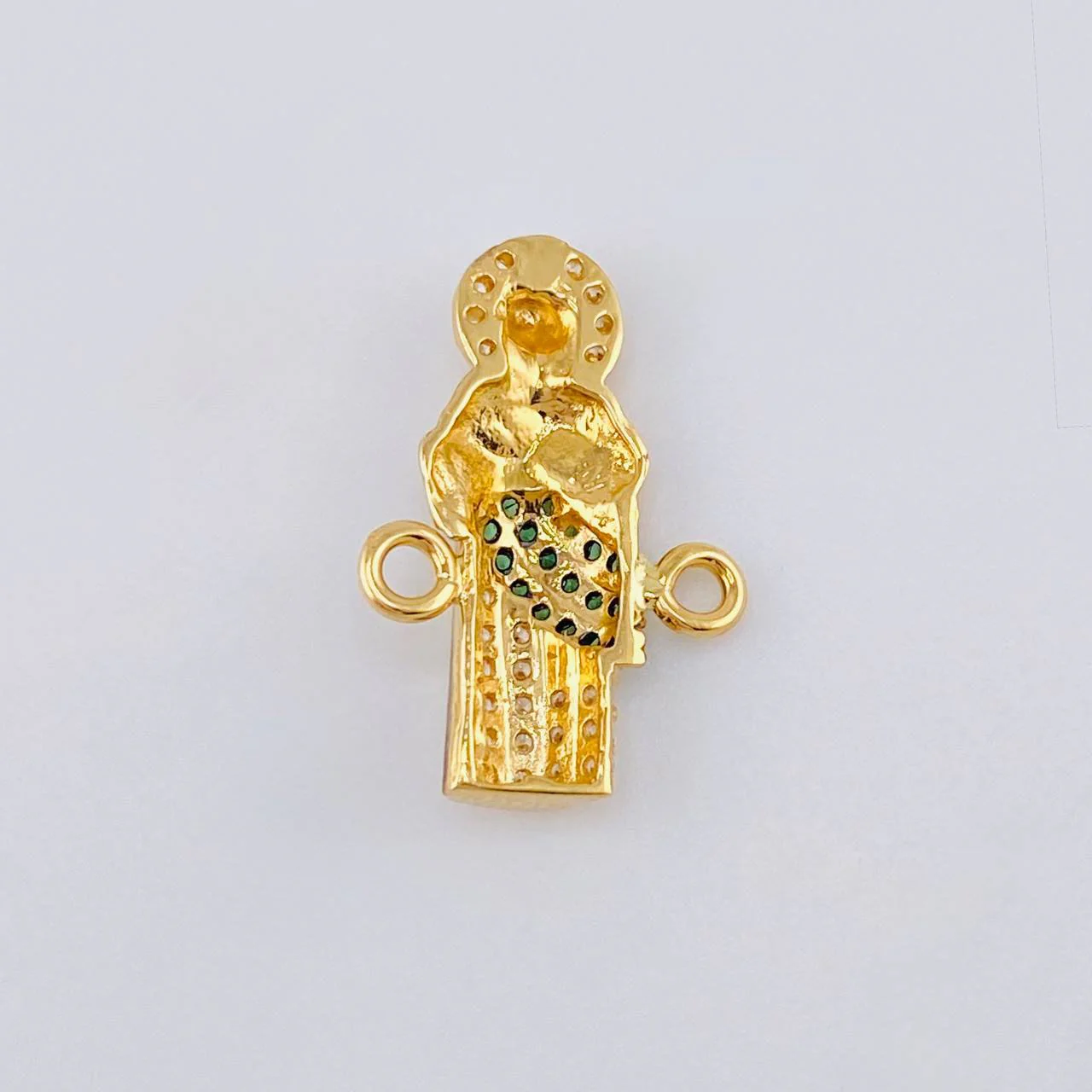 Herraje San Judas 1.65 g / 1.2 cm Dos Oros Amarillo Blanco 18K - Image 3