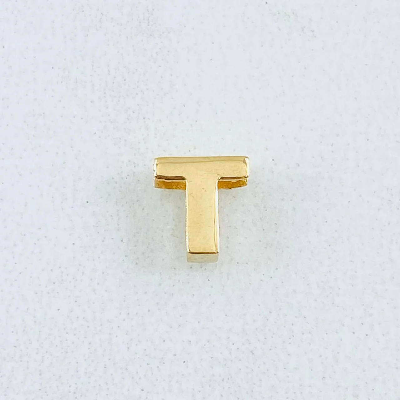 Herraje Tambor Letra T 0.25gr / 6mm Oro Amarillo 18K - Image 2
