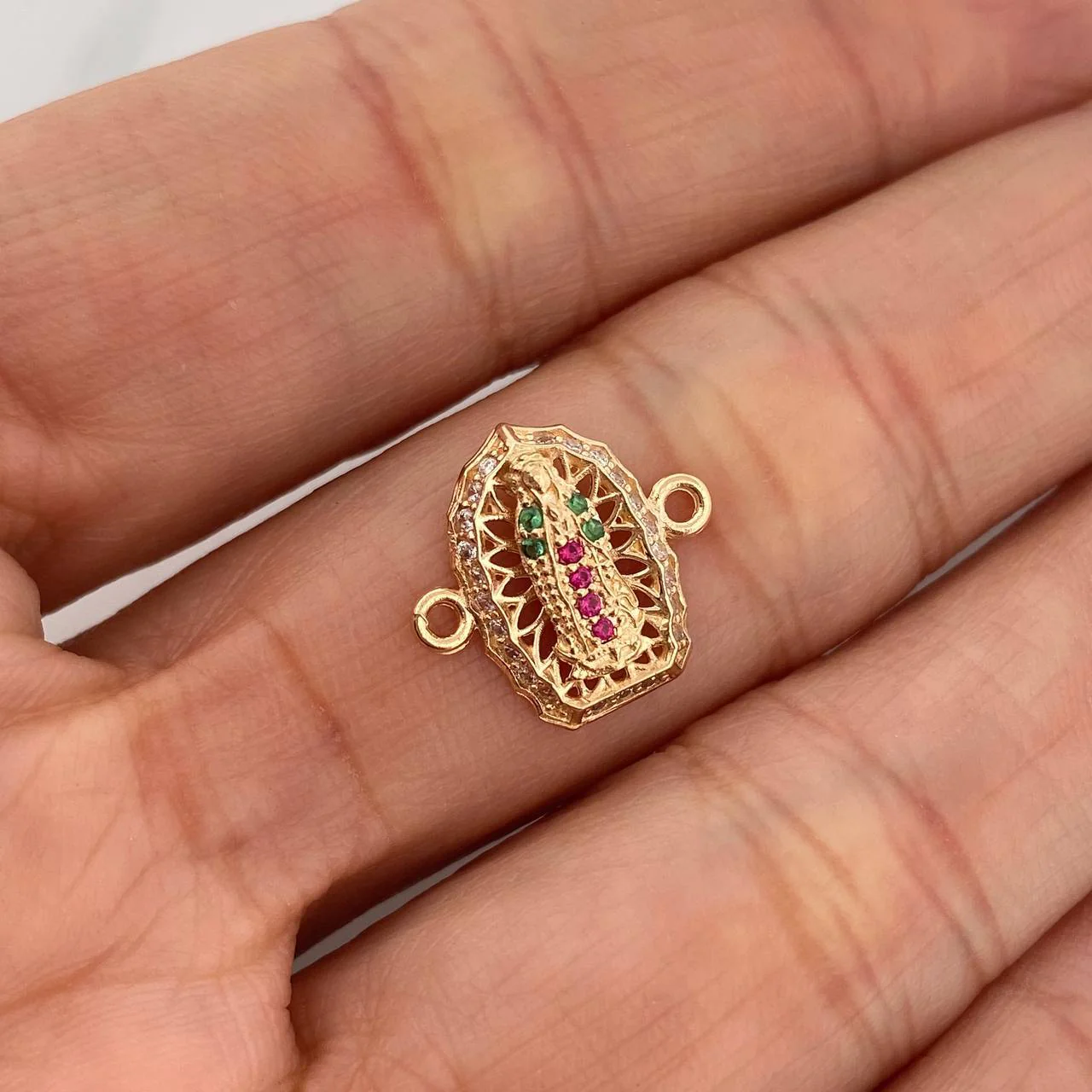 Herraje Virgen De Guadalupe 1.2 g / 1.5 cm Oro Amarillo 18K - Image 4