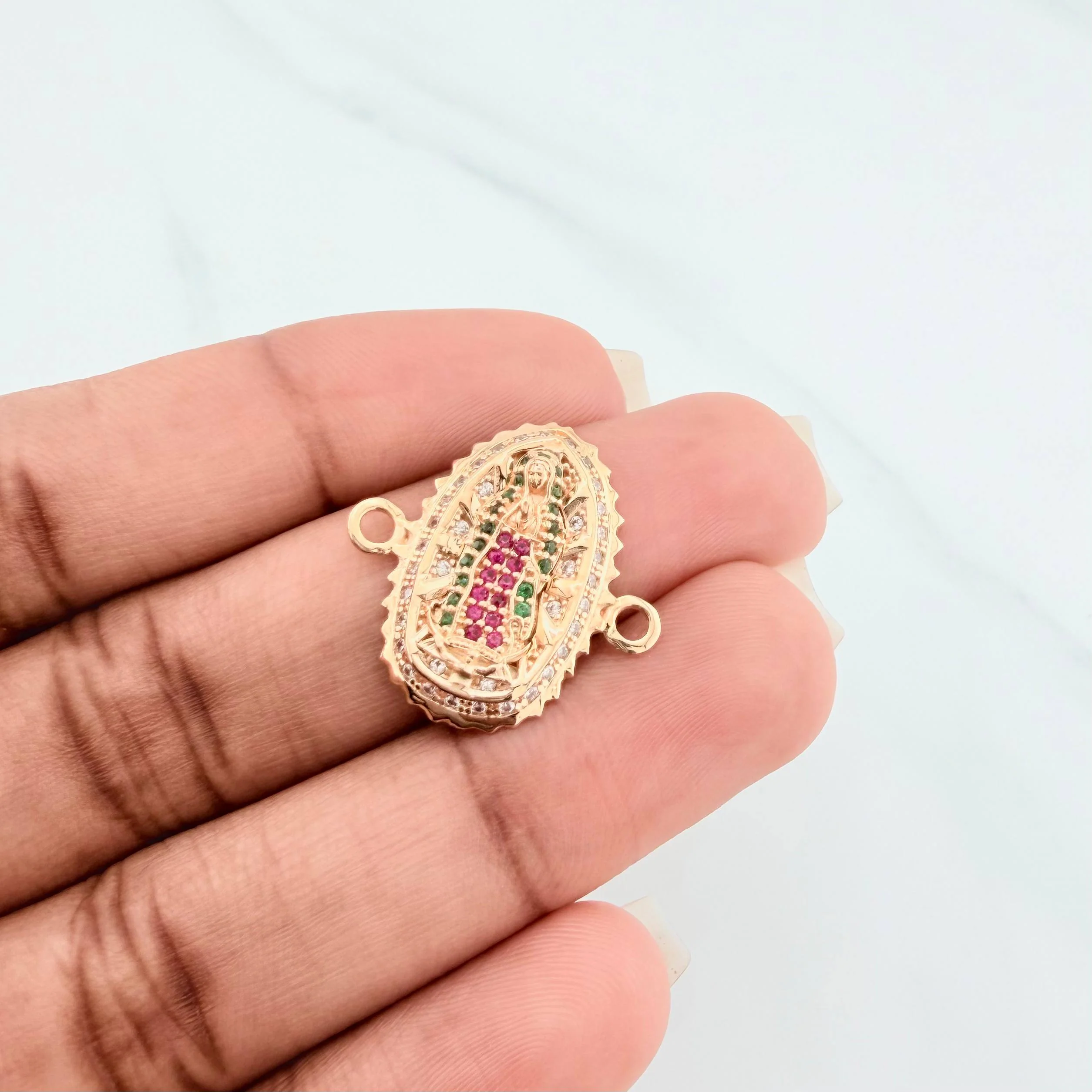 Herraje Virgen Guadalupe 1.2 g / 1.5 cm Oro Amarillo 18K - Image 4