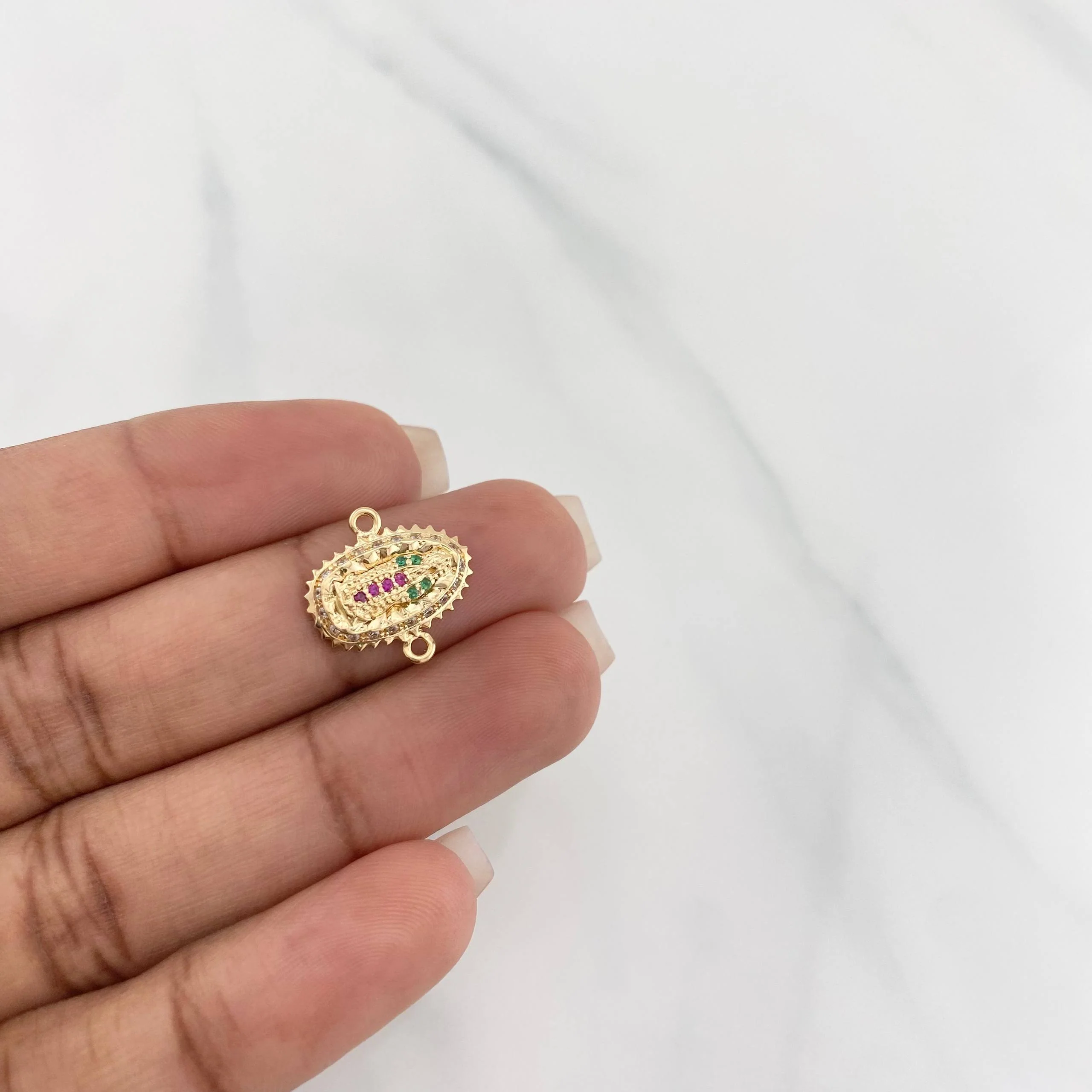 Herraje Virgen Guadalupe 1.35g / 1.5cm Oro Amarillo 18K - Image 4
