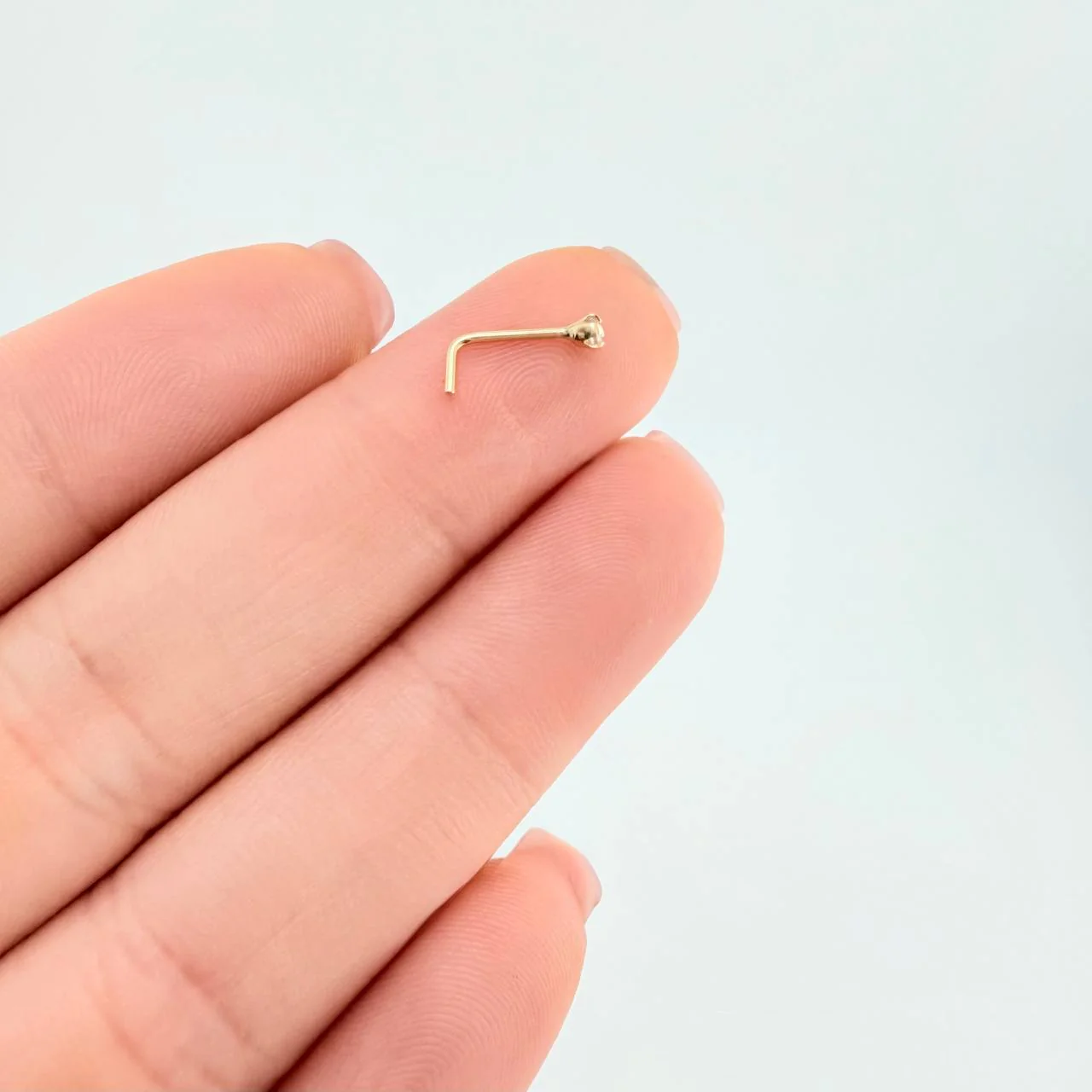 Piercing Chispa Blanca 0.1 g / 1 cm Oro Amarillo 18K - Image 4