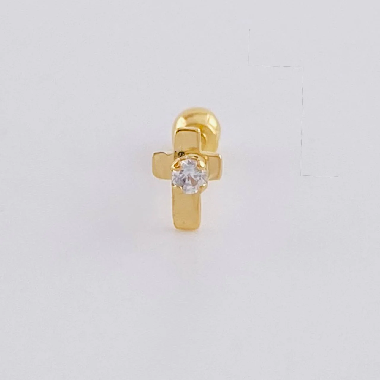 Piercing Chispa Cruz 0.35 g / 1 cm Oro Amarillo 18K