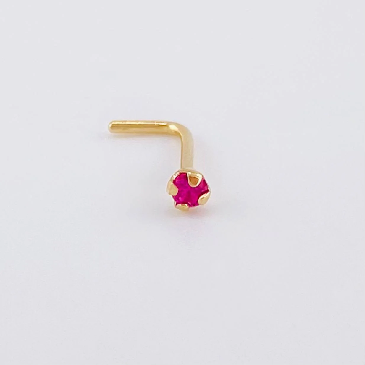 Piercing Chispa Fucsia 0.1 g / 1 cm Oro Amarillo 18K