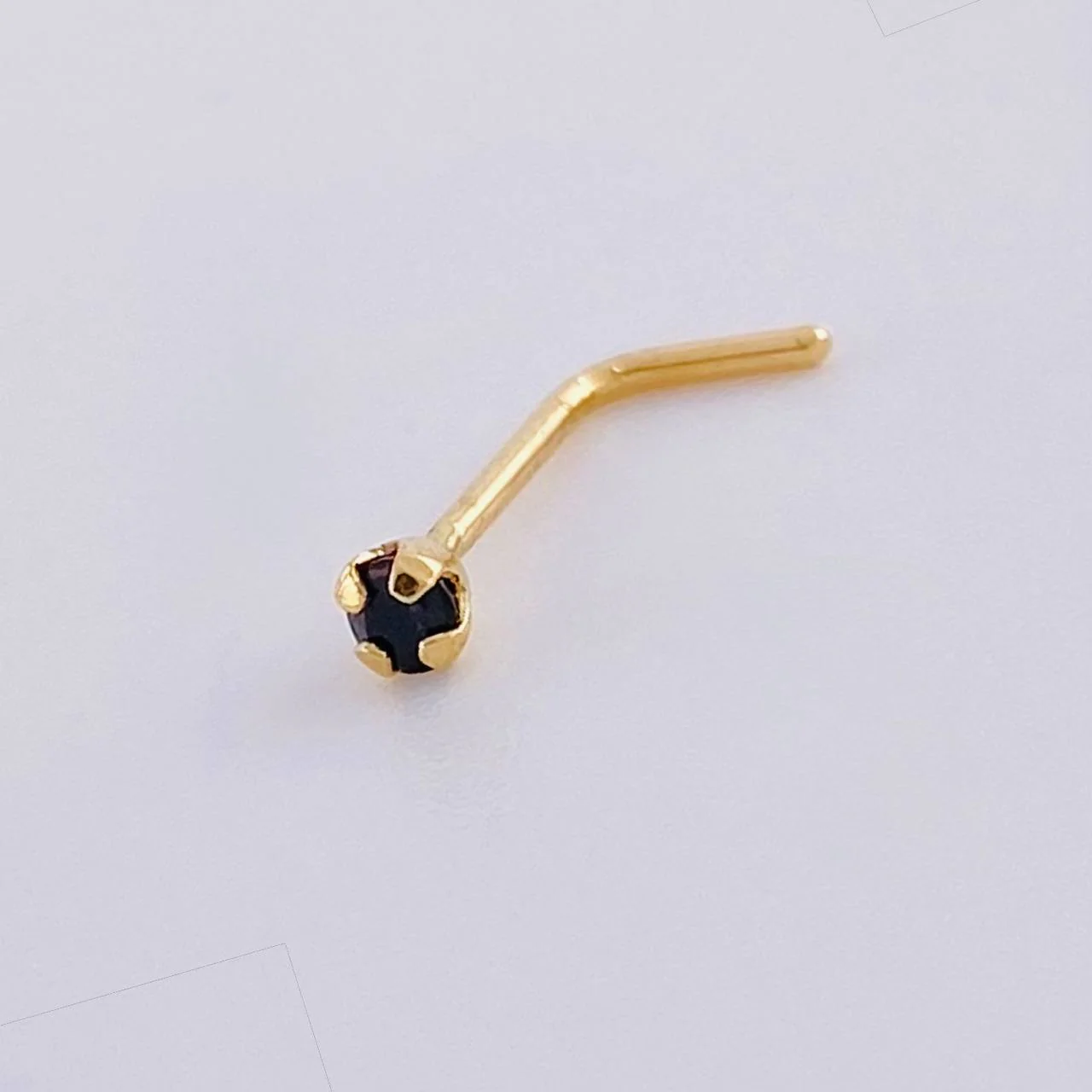 Piercing Chispa Negro 0.1 g / 1 cm Oro Amarillo 18K - Image 2