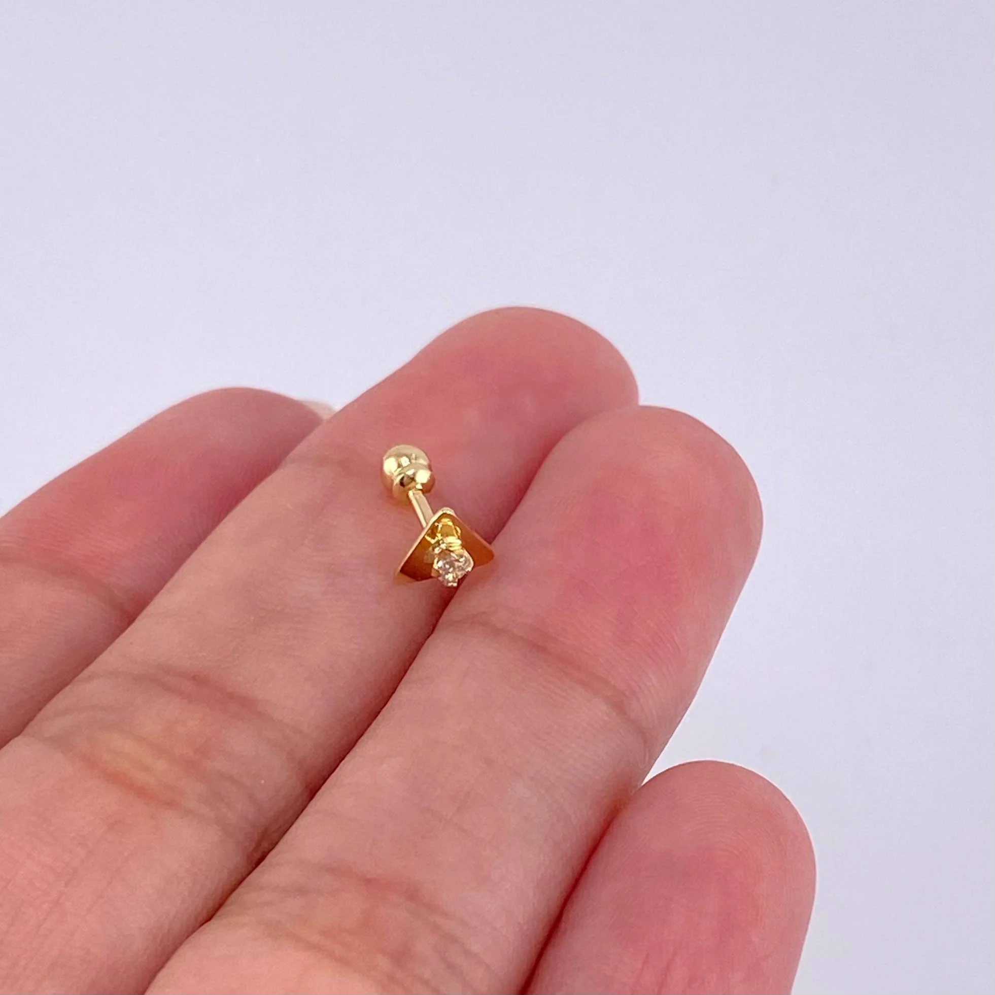 Piercing Chispa Triangulo 0.4 g / 1 cm Oro Amarillo 18K - Image 4