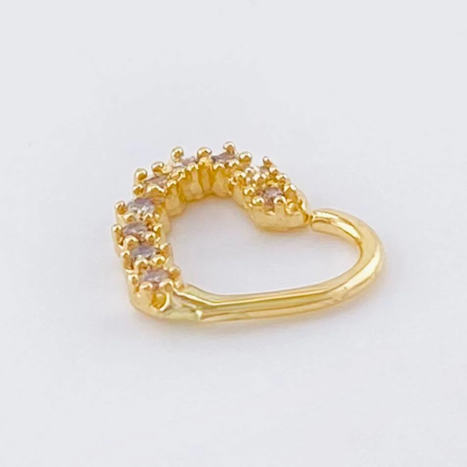 Piercing Corazon Medio 0.6gr / 9mm Oro Amarillo 18K - Image 3