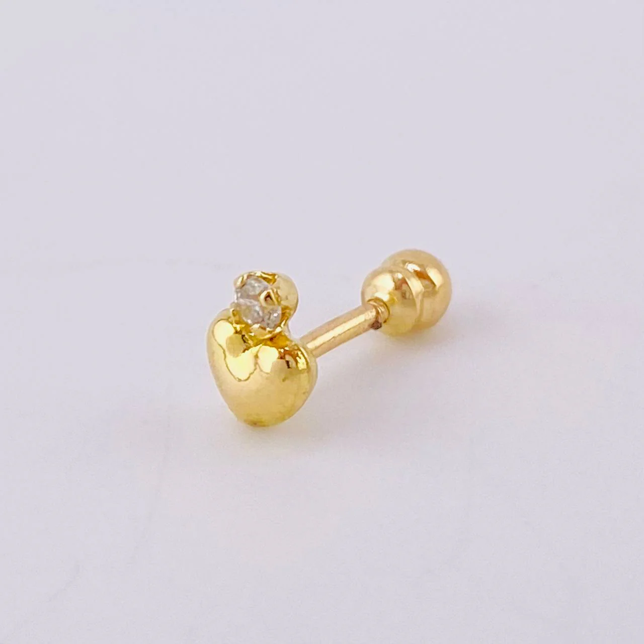 Piercing Destello Corazon 0.35gr / 1.1cm / Oro Amarillo 18K * - Image 2