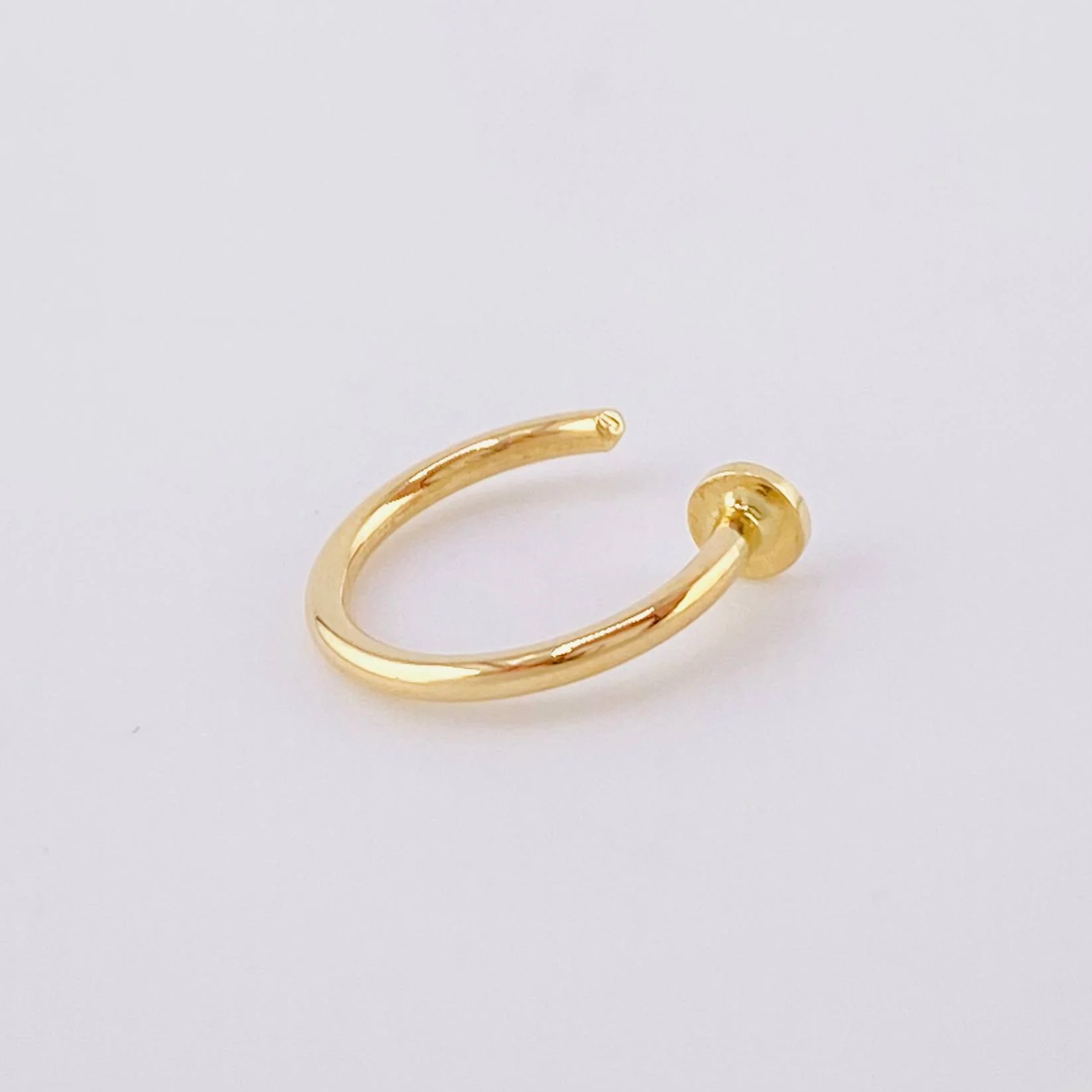 Piercing Earcuff Simulador Circular 0.3 g / 1 cm Oro Amarillo 18K - Image 3