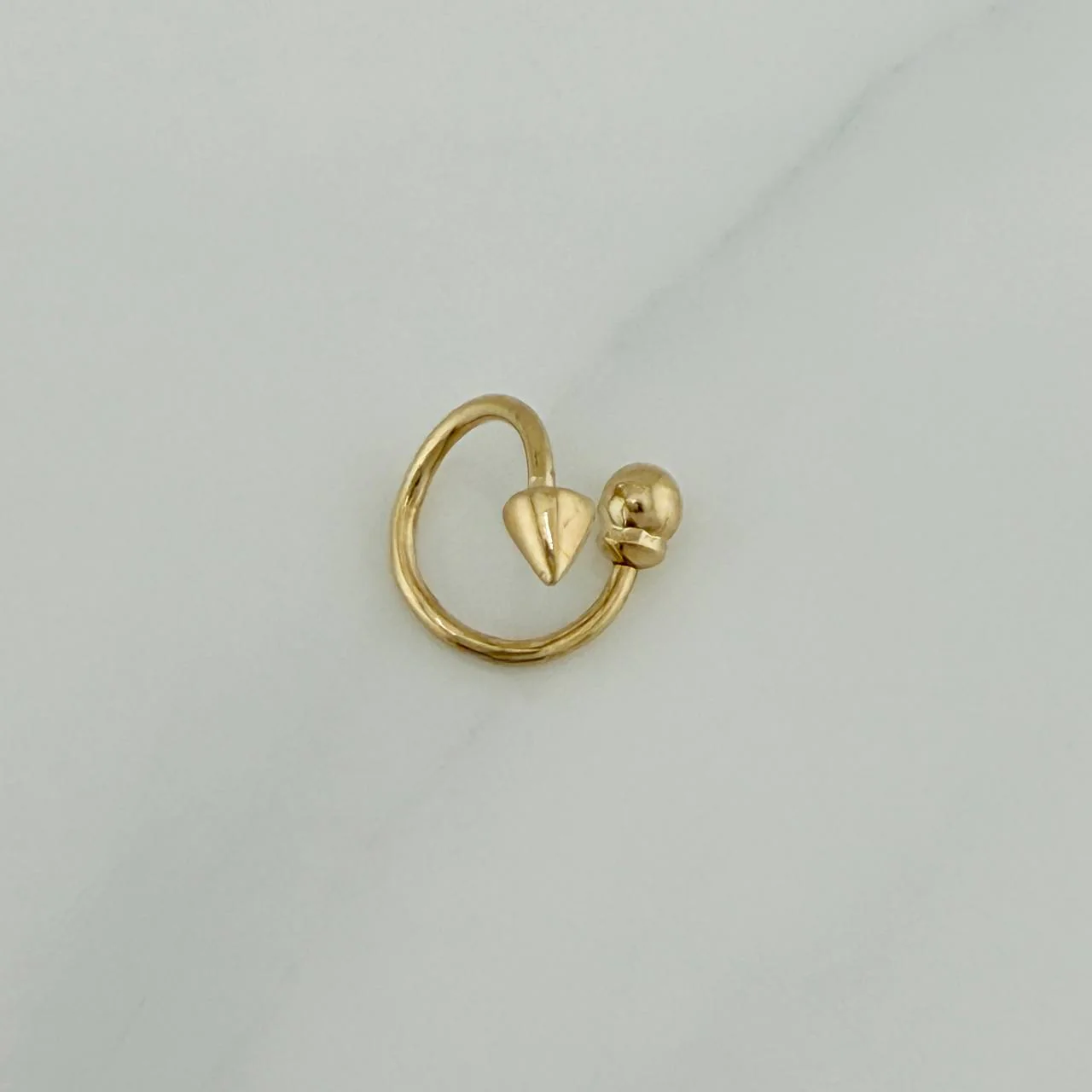 Piercing Espiral Doble 0.6 g / 1 cm Oro Amarillo 18K - Image 2