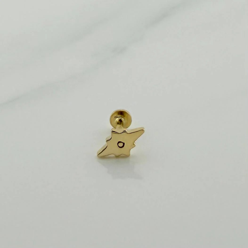 Piercing Estrella Cardenal 0.55 g / 0.9 cm Oro Amarillo 18K - Image 2