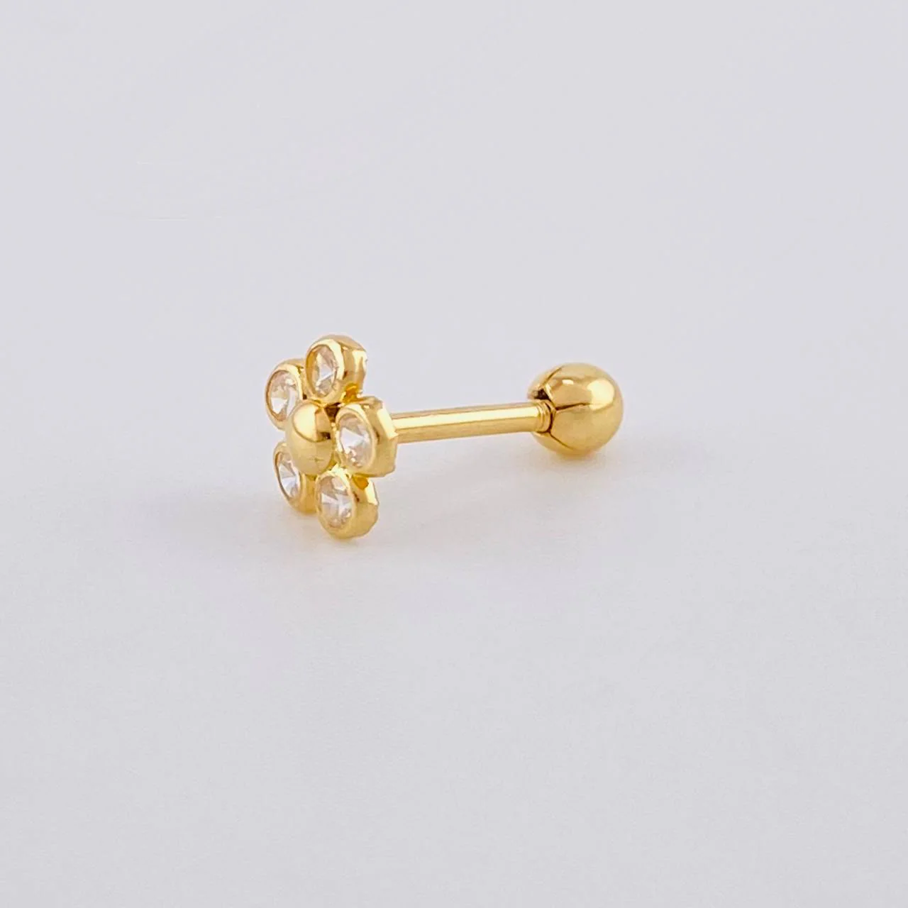 Piercing Flor 0.35 g / 1.2 cm Oro Amarillo 18K - Image 2