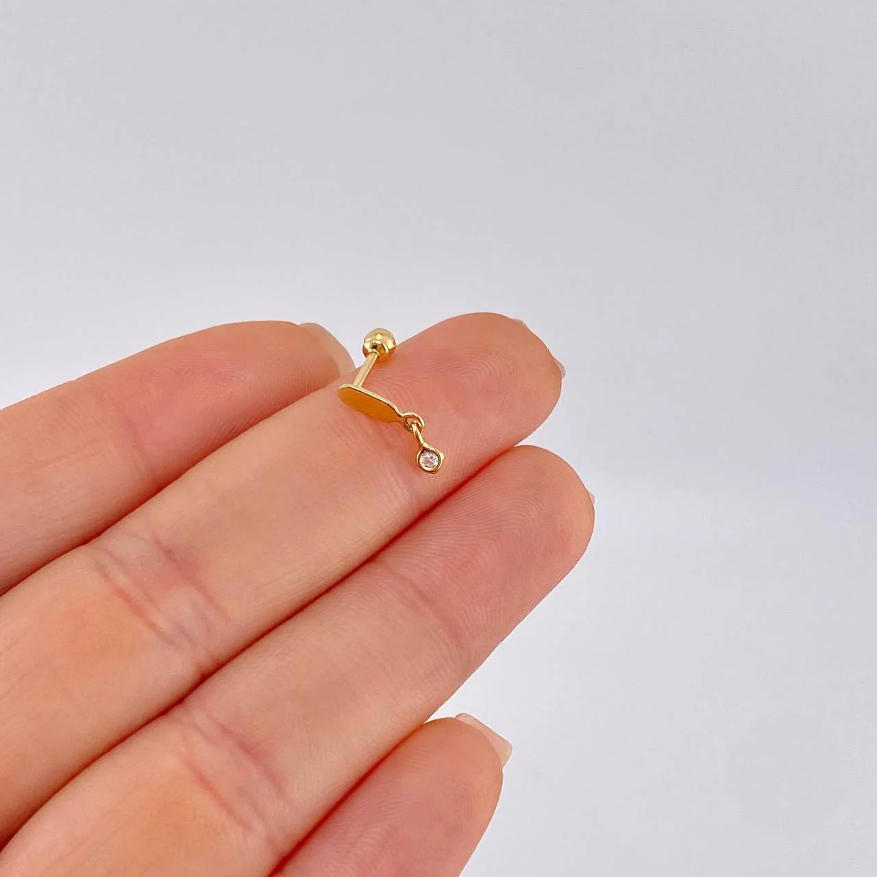 Piercing Globo Colgante 0.4 g / 1.2 cm Oro Amarillo 18K - Image 4