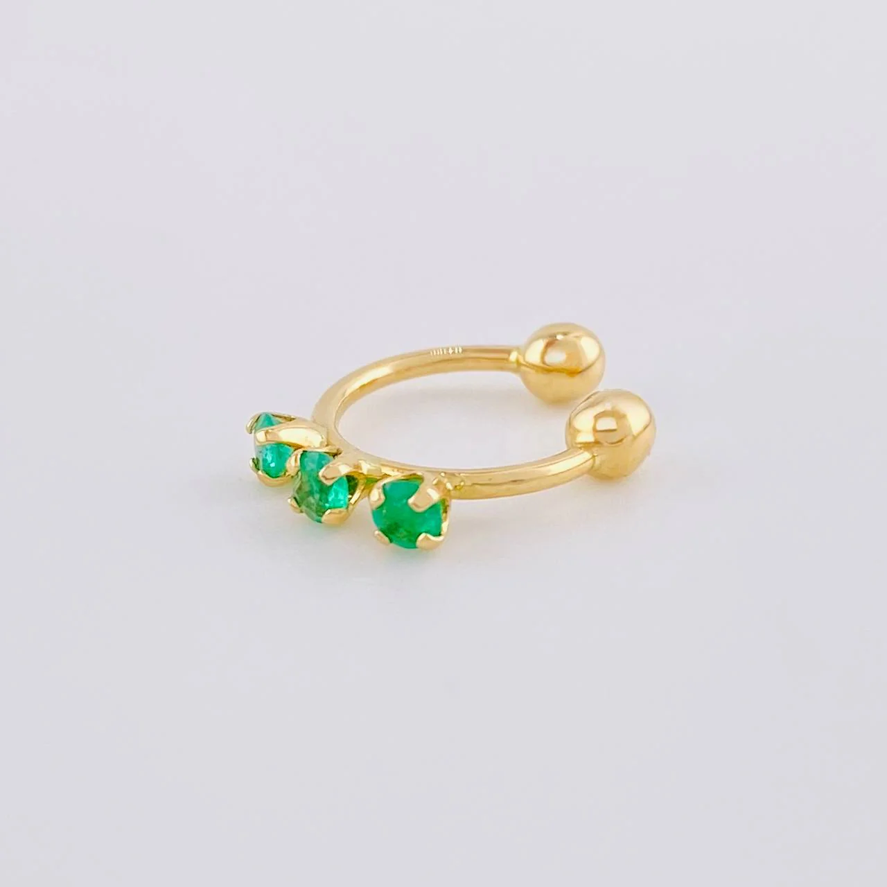 Piercing Green Crown Esmeraldas 18Pts 0.6 g / 2.4 cm Oro Amarillo 18K - Image 4
