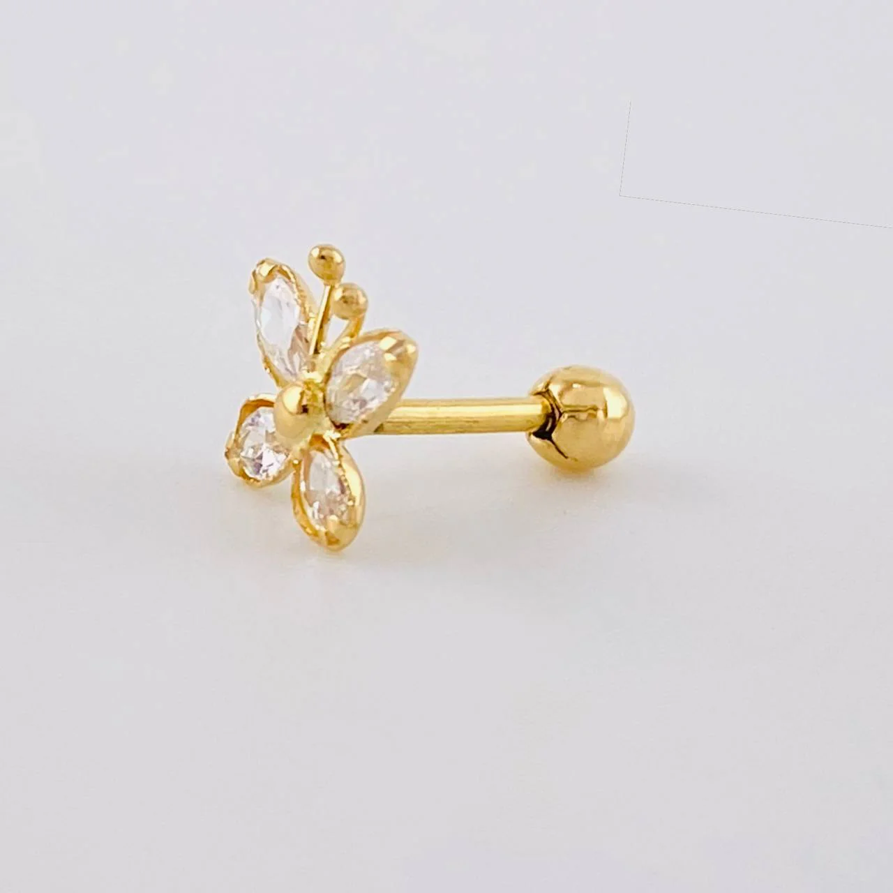 Piercing Mariposa 0.4 g / 1.2 cm Oro Amarillo 18K - Image 2