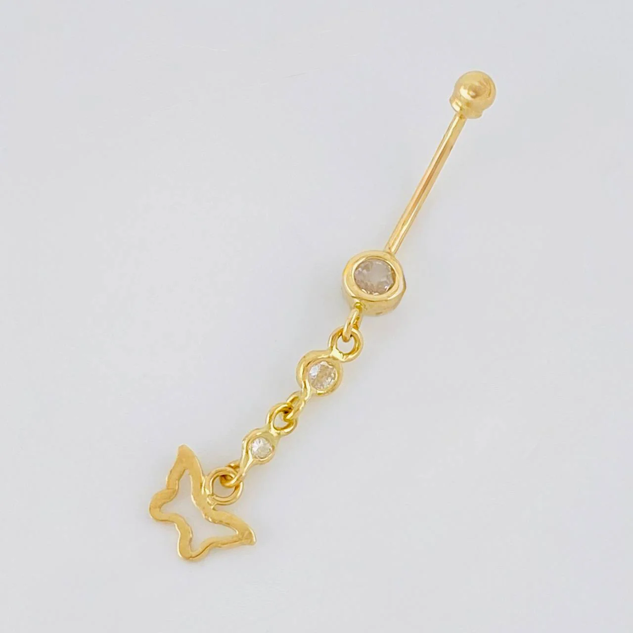 Piercing Mariposa Silueta Colgante 0.9g / 4cm Oro Amarillo 18K - Image 2