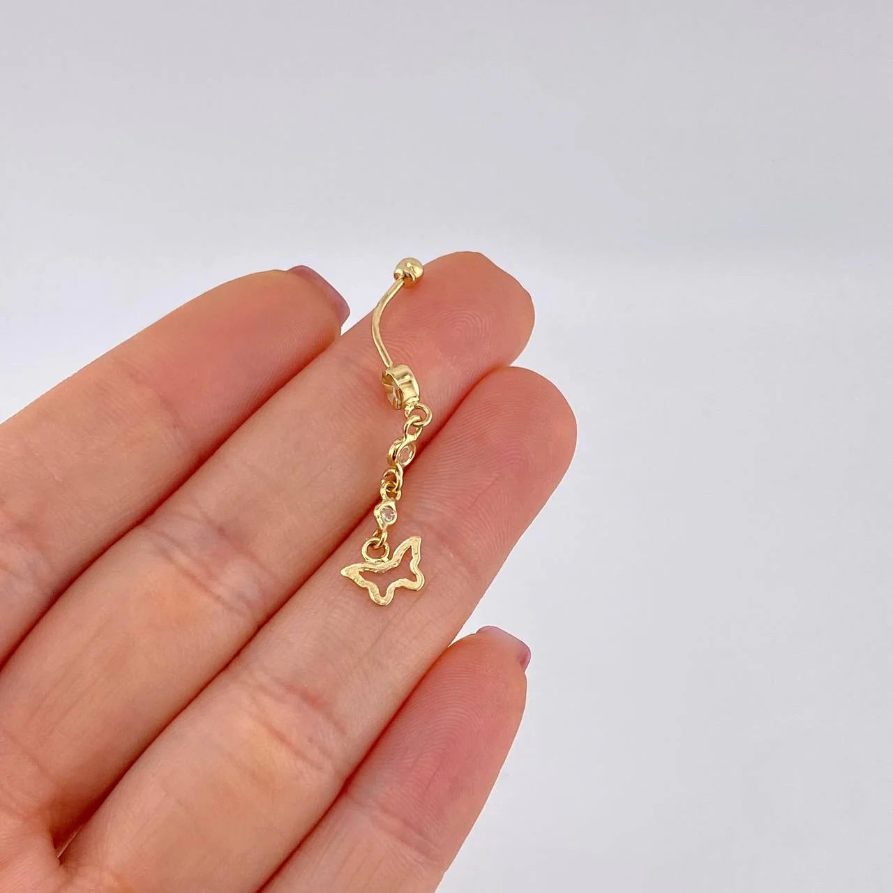 Piercing Mariposa Silueta Colgante 0.9g / 4cm Oro Amarillo 18K - Image 4
