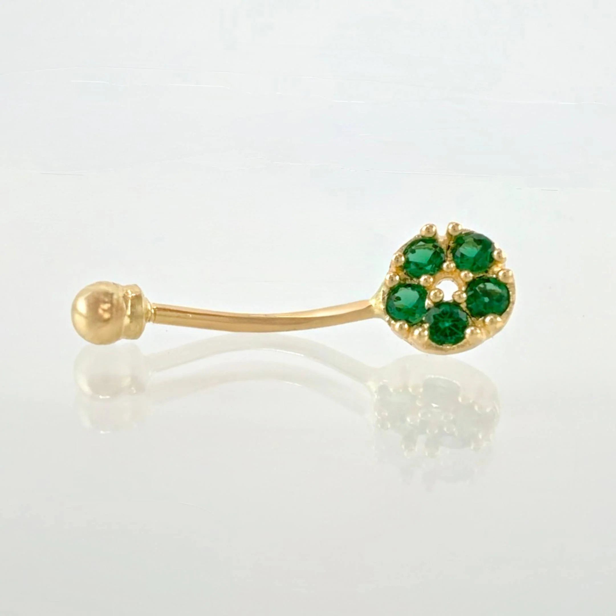 Piercing Ombligo Circulo Floral 0.7gr / 2.1cm / Oro Amarillo 18K *