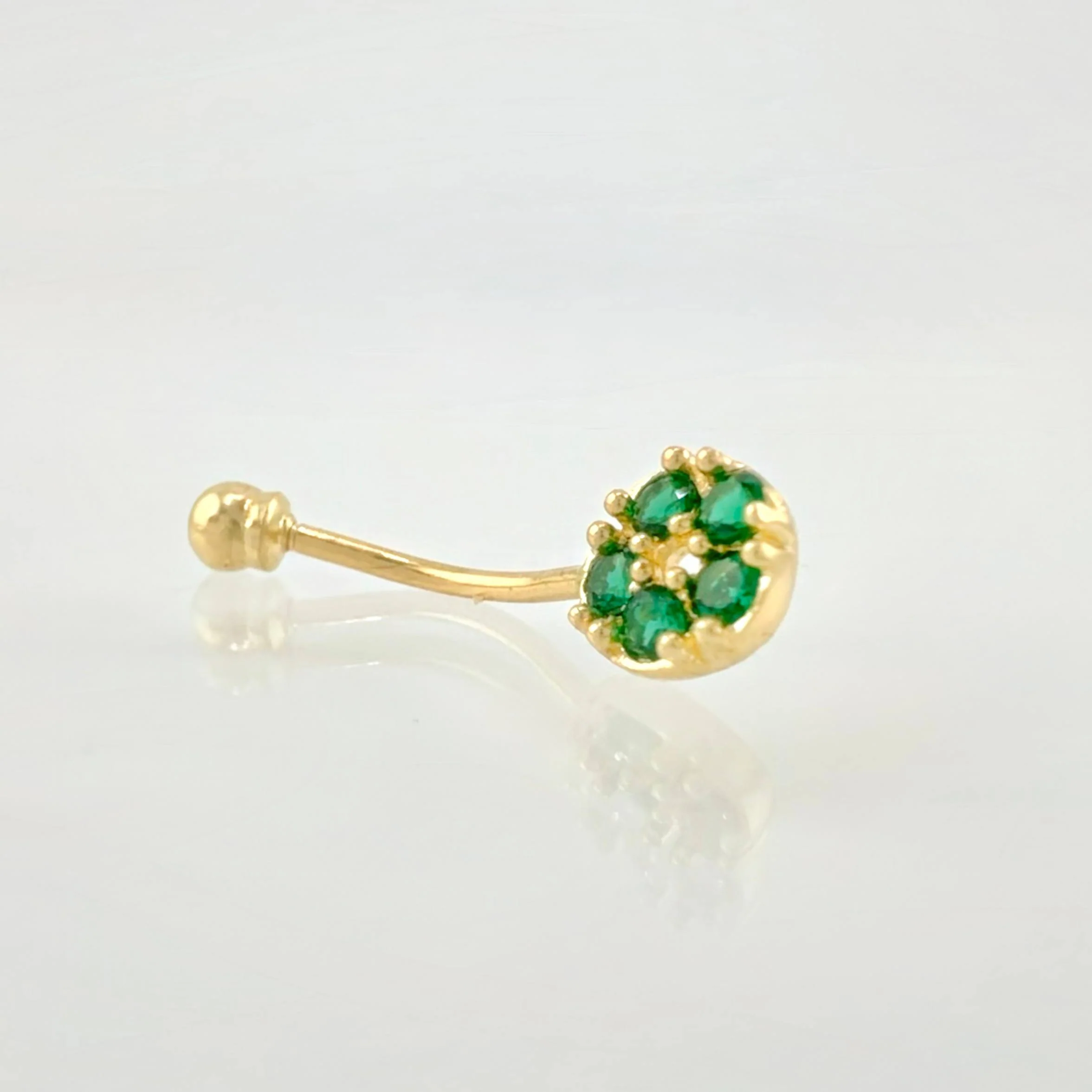 Piercing Ombligo Circulo Floral 0.8gr / 2.1cm / Oro Amarillo 18K © - Image 2