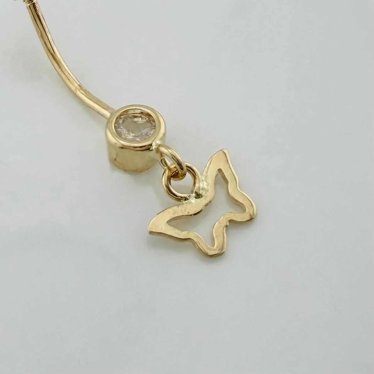 Piercing Ombligo Dije Mariposa 0.7 g / 2.7 cm Oro Amarillo 18K - Image 3