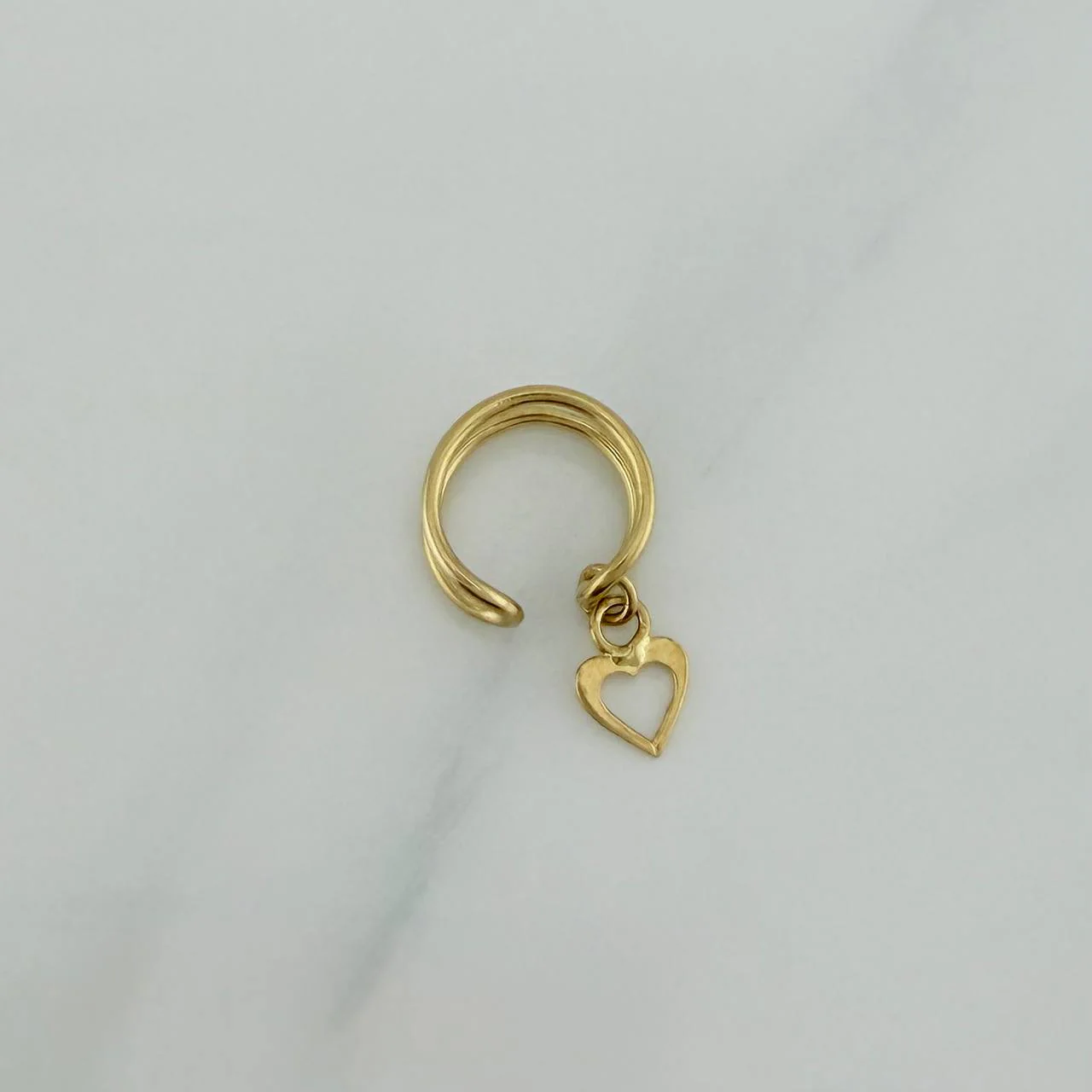 Piercing Simulador Corazon 0.85 g / 1.8 cm Oro Amarillo 18K