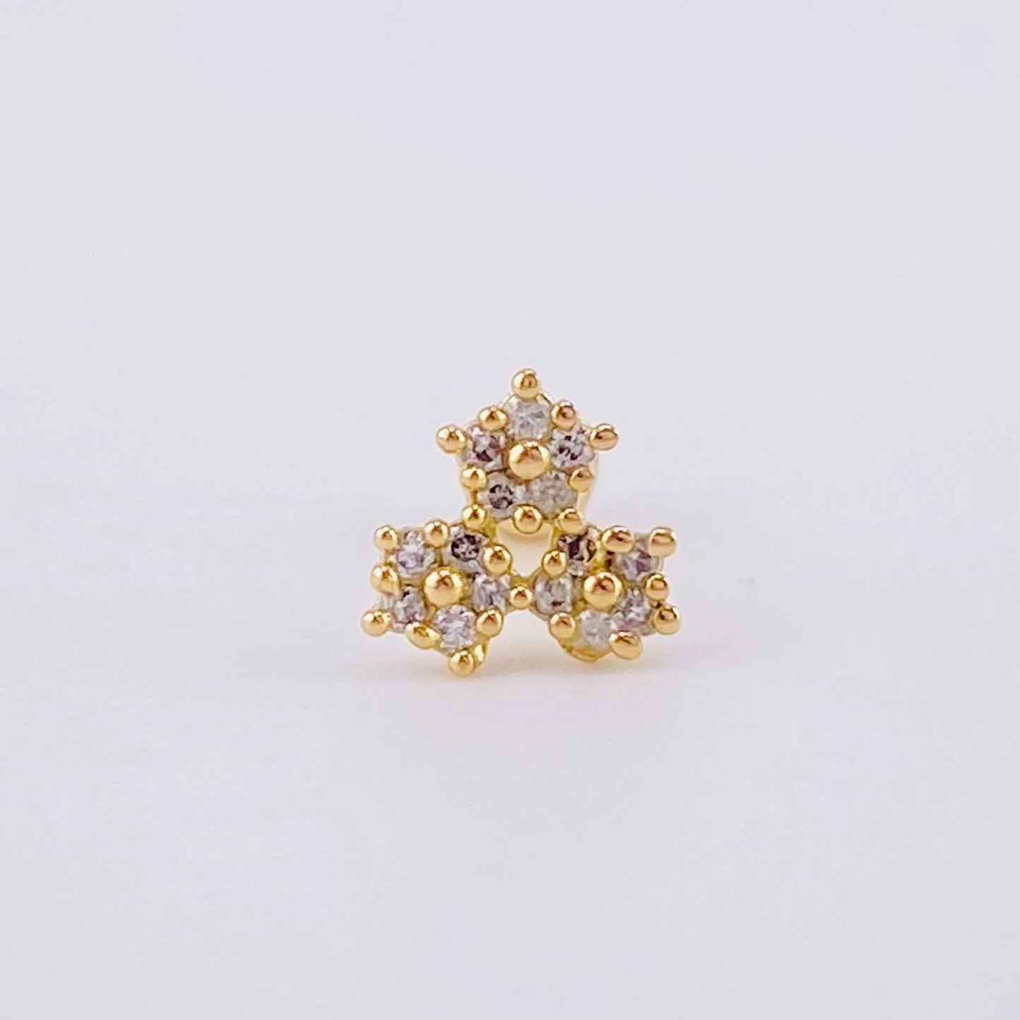 Piercing Trio De Estrellas 0.4 g / 1 cm Oro Amarillo 18K