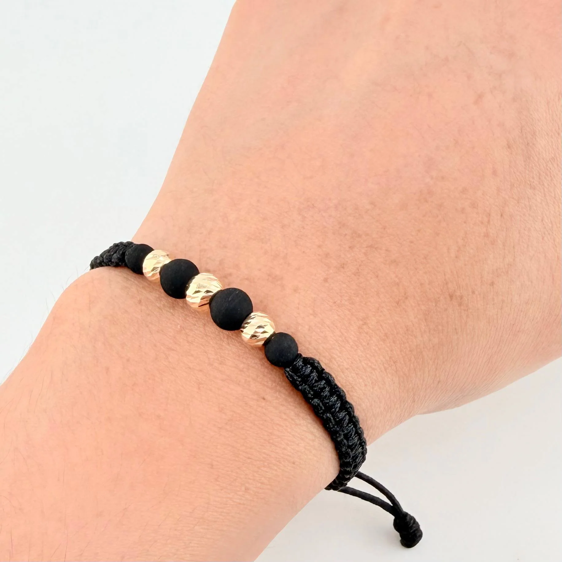 Pulsera Negra Neo Rayado 3und / 5mm-6mm Oro Amarillo 18K * - Image 4