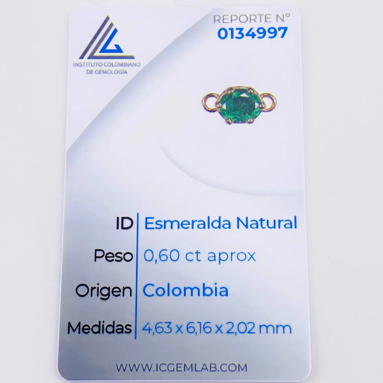 Pulsera Piedra Seis Garras 60pts Esmeralda 2.8gr / 1cm / 5mm 8 und Oro Amarillo 18K * - Image 4