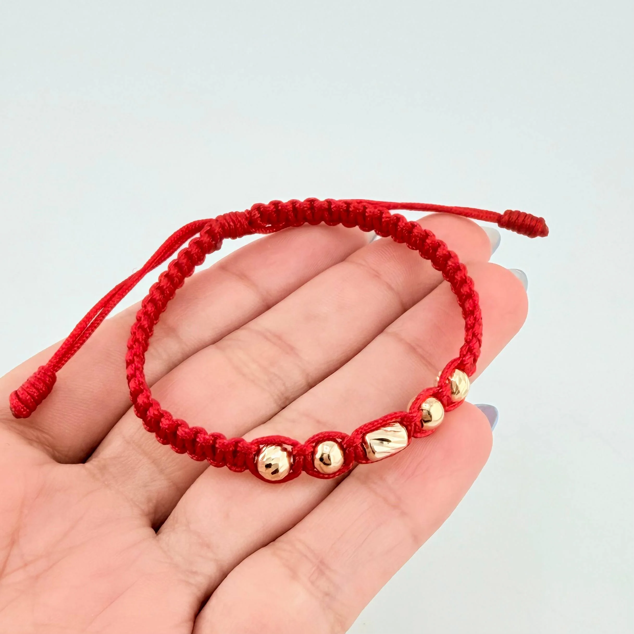 Pulsera Roja Cilindro Central 5und / 4mm-5mm Oro Amarillo 18K © - Image 3