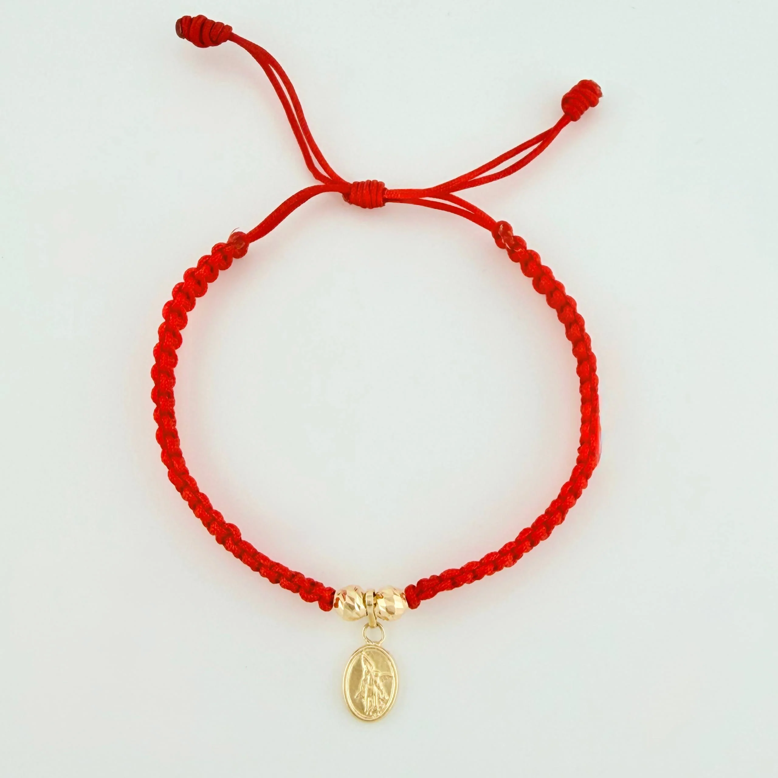 Pulsera Roja San Miguel Bolas Diamantadas 2und / Oro Amarillo 18K © - Image 2