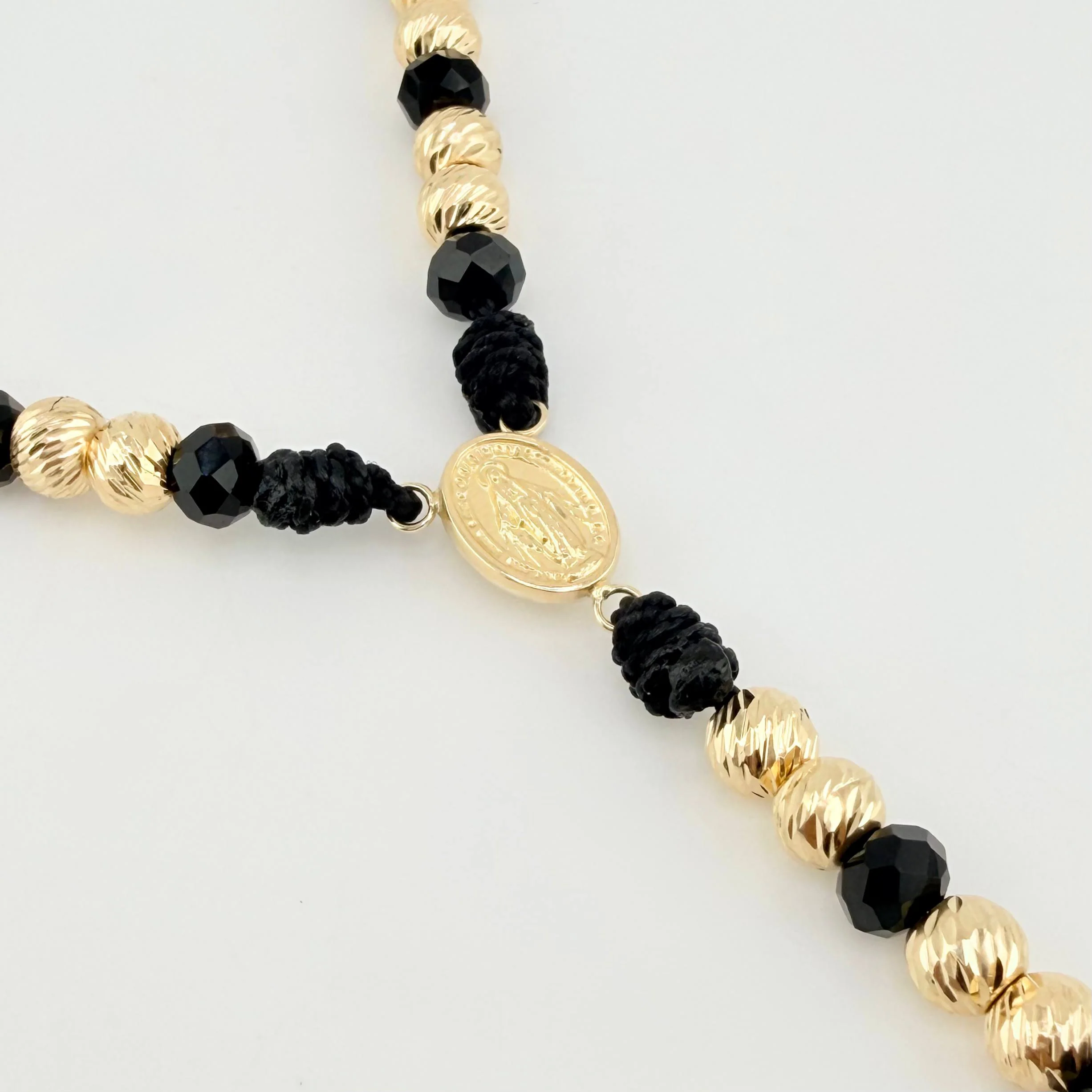 Rosario Virgen Milagrosa Cruz Cristo 8gr / 60cm / 6mm Oro Amarillo 18K © - Image 3