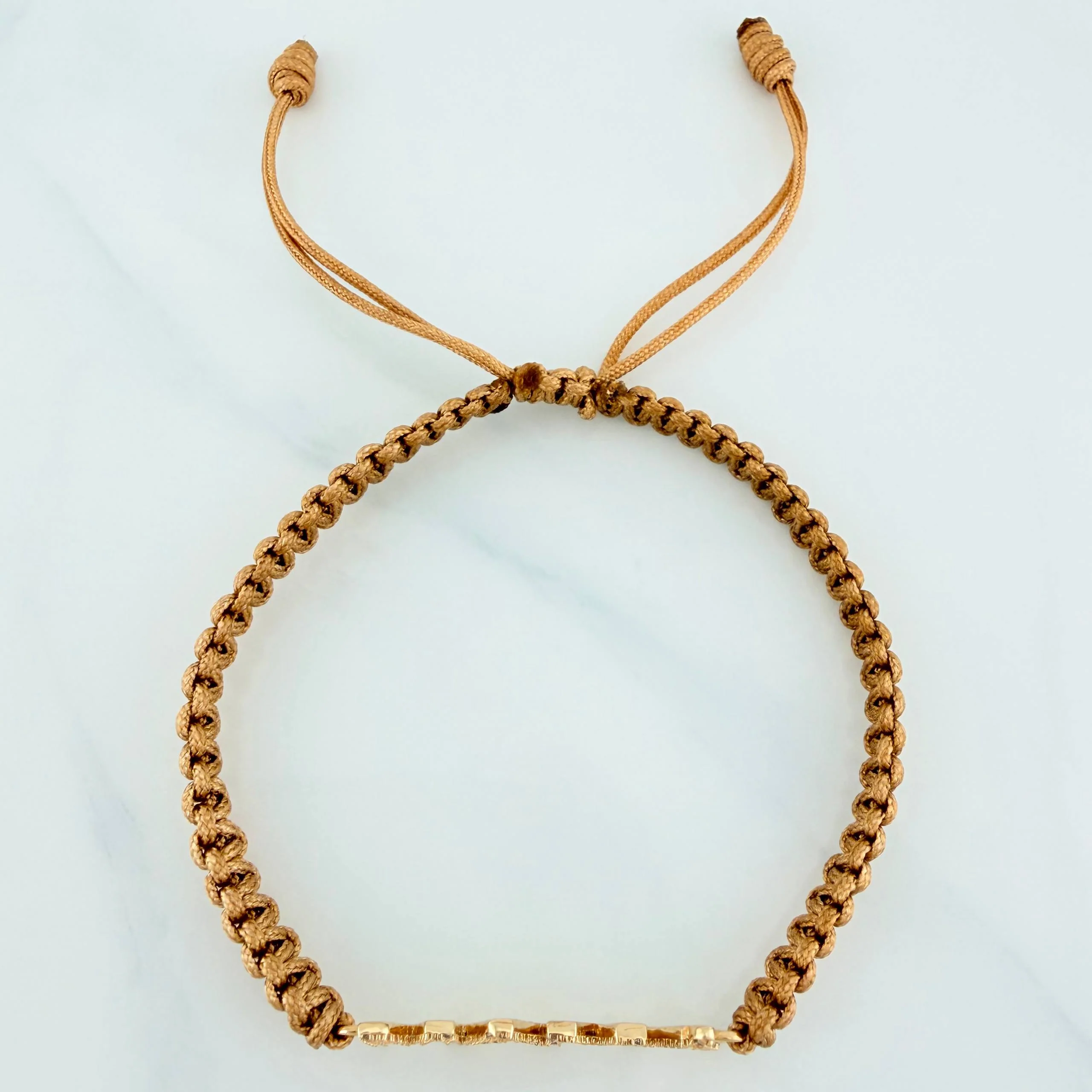 Pulsera Tejida Caqui Mamá Oro Amarillo 18K - Image 2