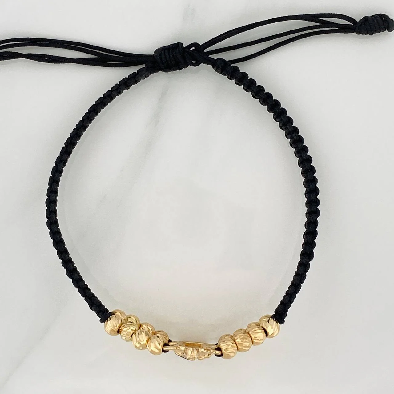 Pulsera Tejida Negra San Judas Tadeo 3.1gr / Tres Oros 18K % - Image 2