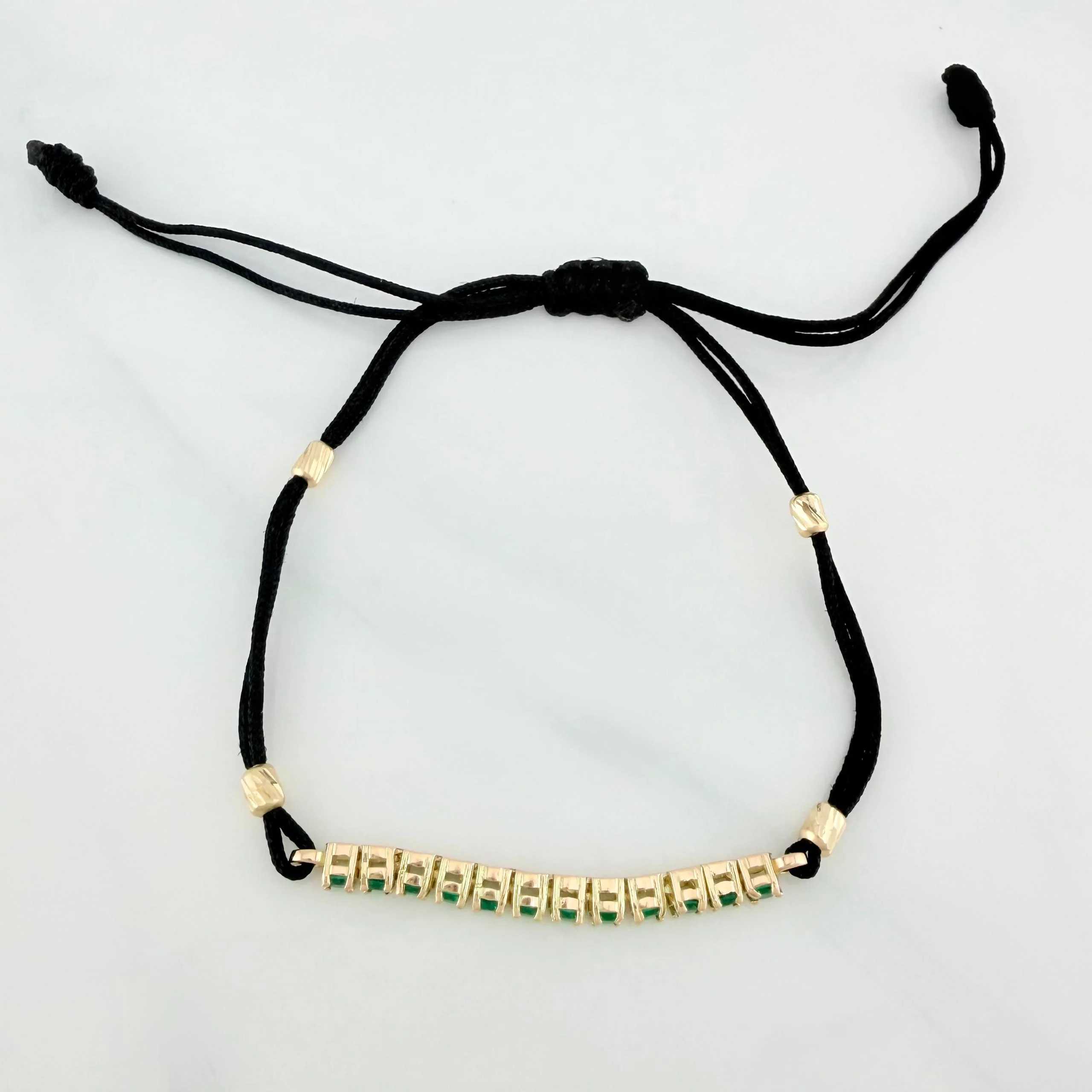 Pulsera Tejida Negra Tennis Oro Amarillo 18K - Image 3
