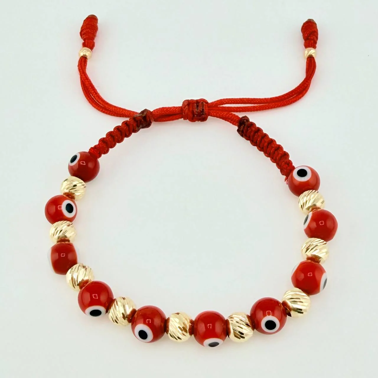 Pulsera Tejida Ojos Turcos Bolas Diamantadas 5Mm-3Mm Oro Amarillo 18K - Image 4