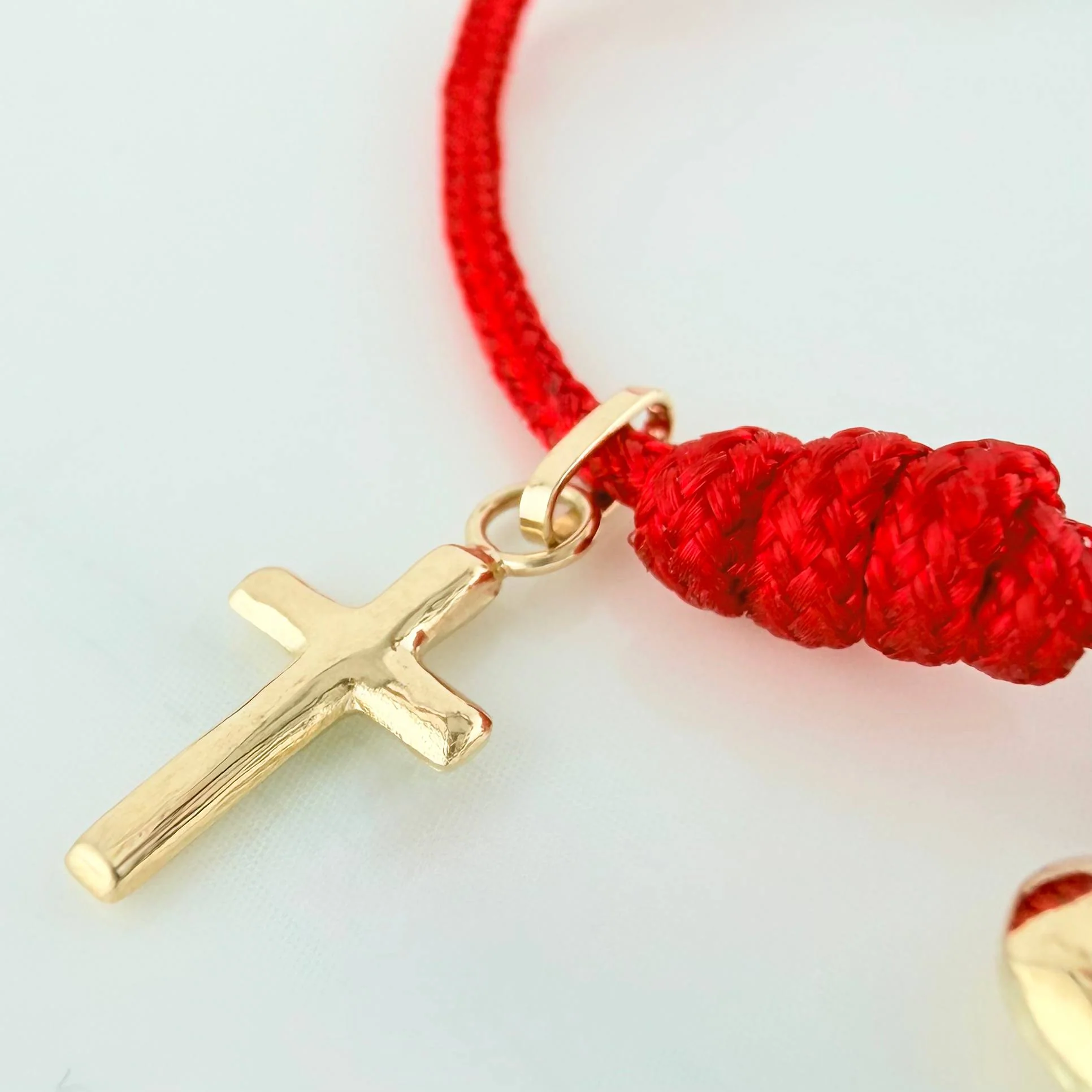 Pulsera Tejida Roja 1.5Cm 5 Und Oro Amarillo 18K - Image 4