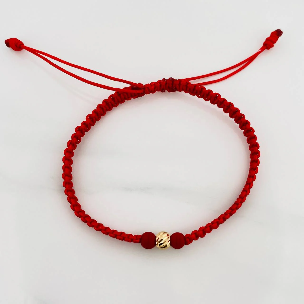 Pulsera Tejida Roja 5Mm 1 Und Oro Amarillo 18K - Image 3