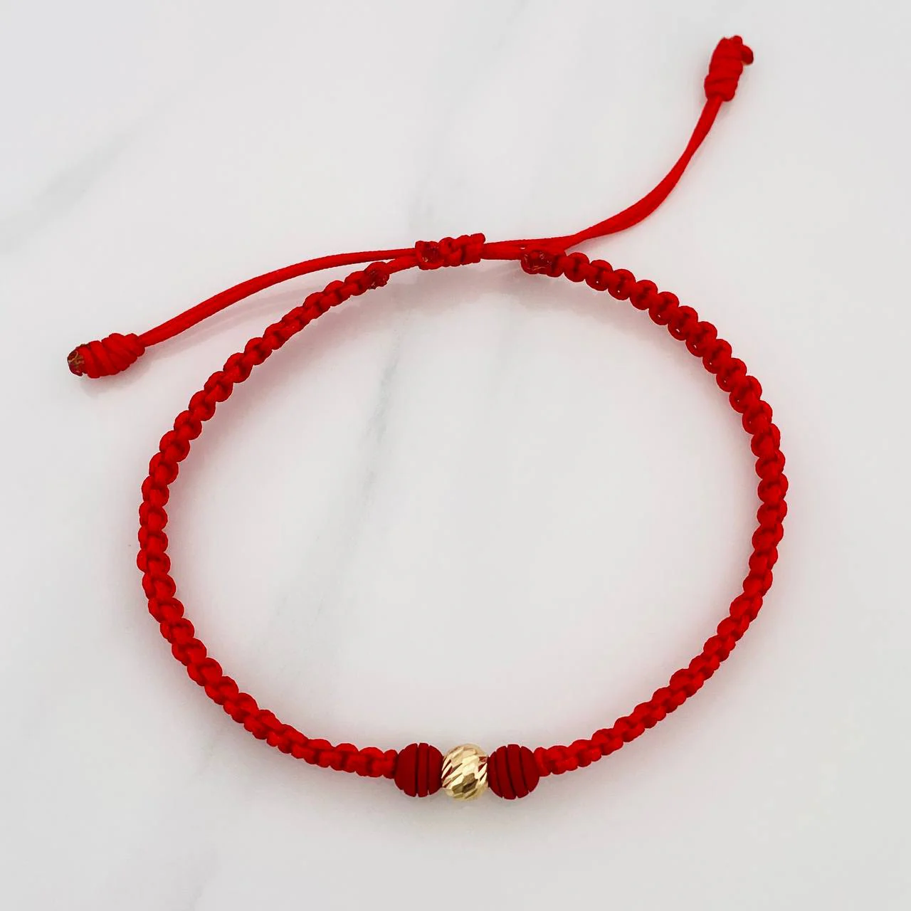 Pulsera Tejida Roja 5Mm 1Und Oro Amarillo 18K - Image 2
