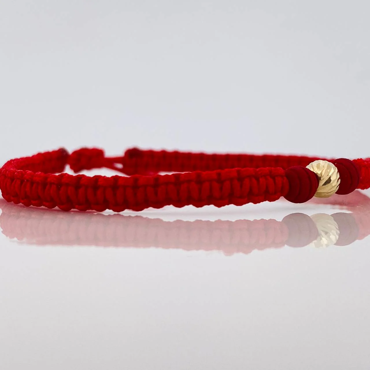Pulsera Tejida Roja 5Mm 1Und Oro Amarillo 18K - Image 3