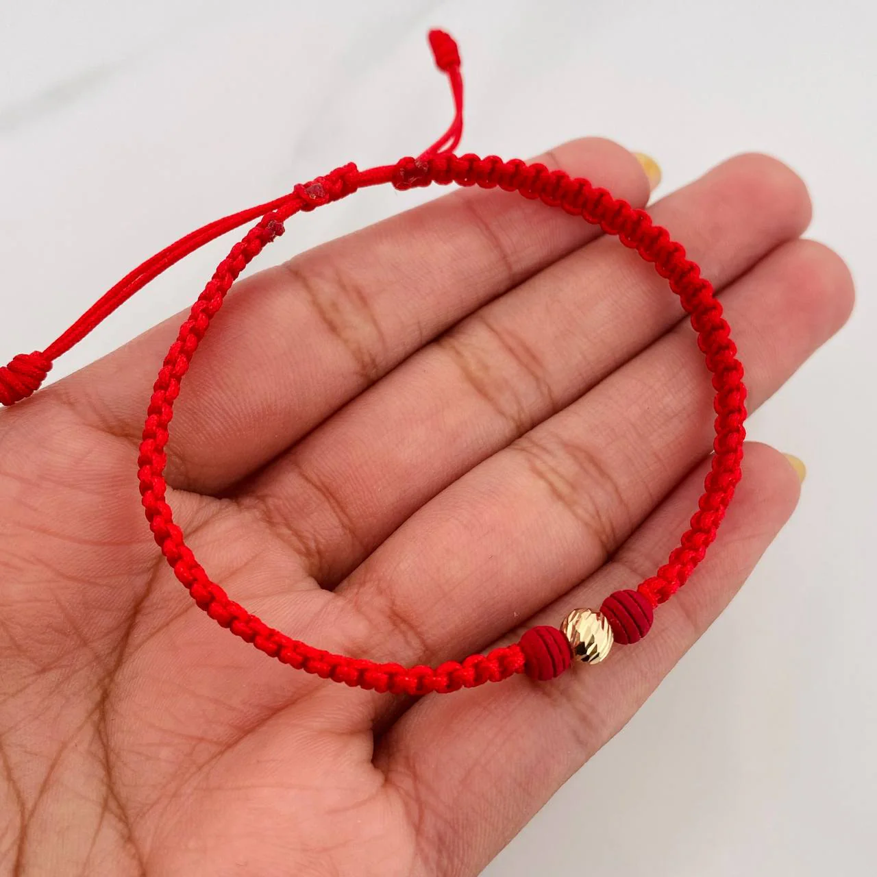 Pulsera Tejida Roja 5Mm 1Und Oro Amarillo 18K - Image 4