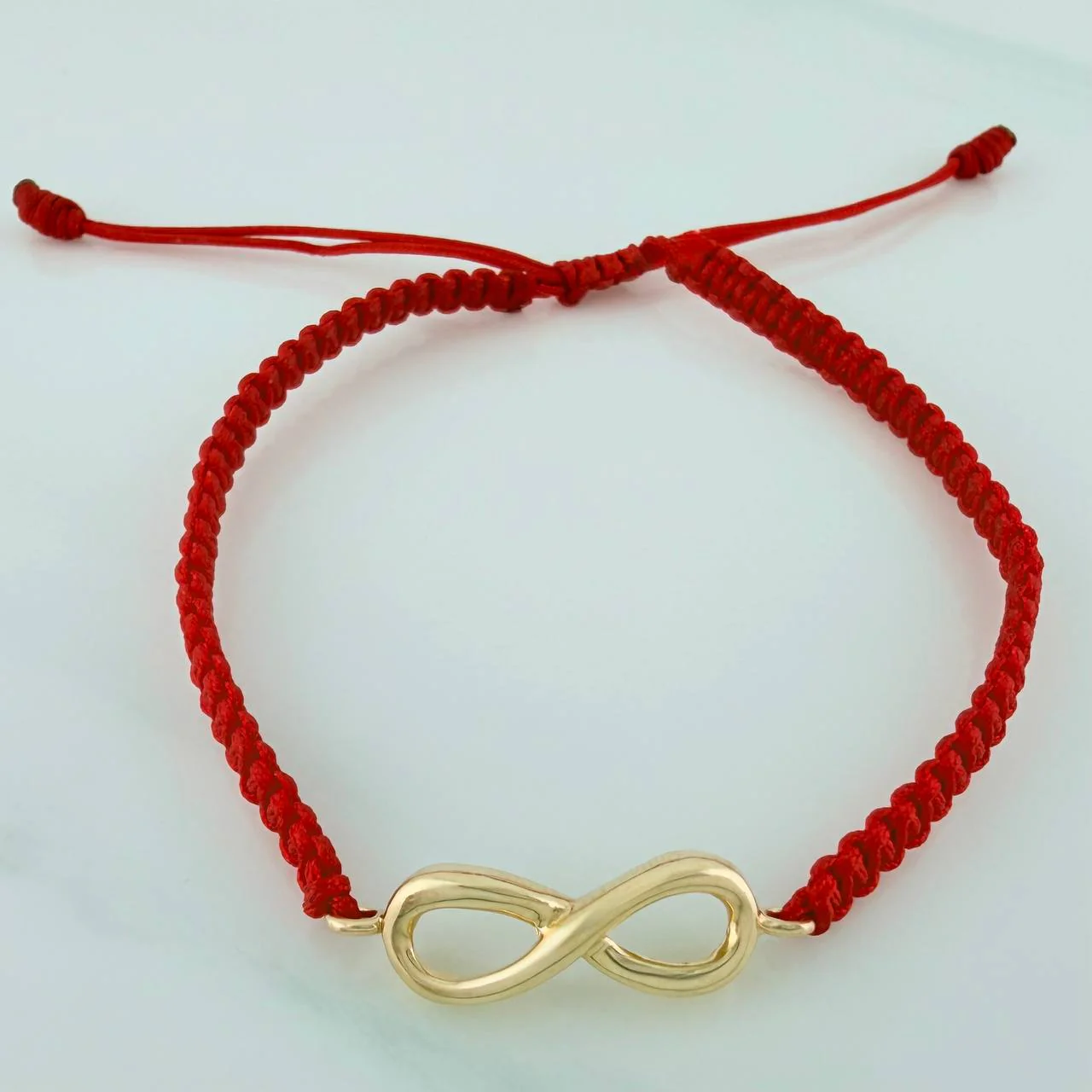 Pulsera Tejida Roja Infinito 1.15gr / Oro Amarillo 18K - Image 2