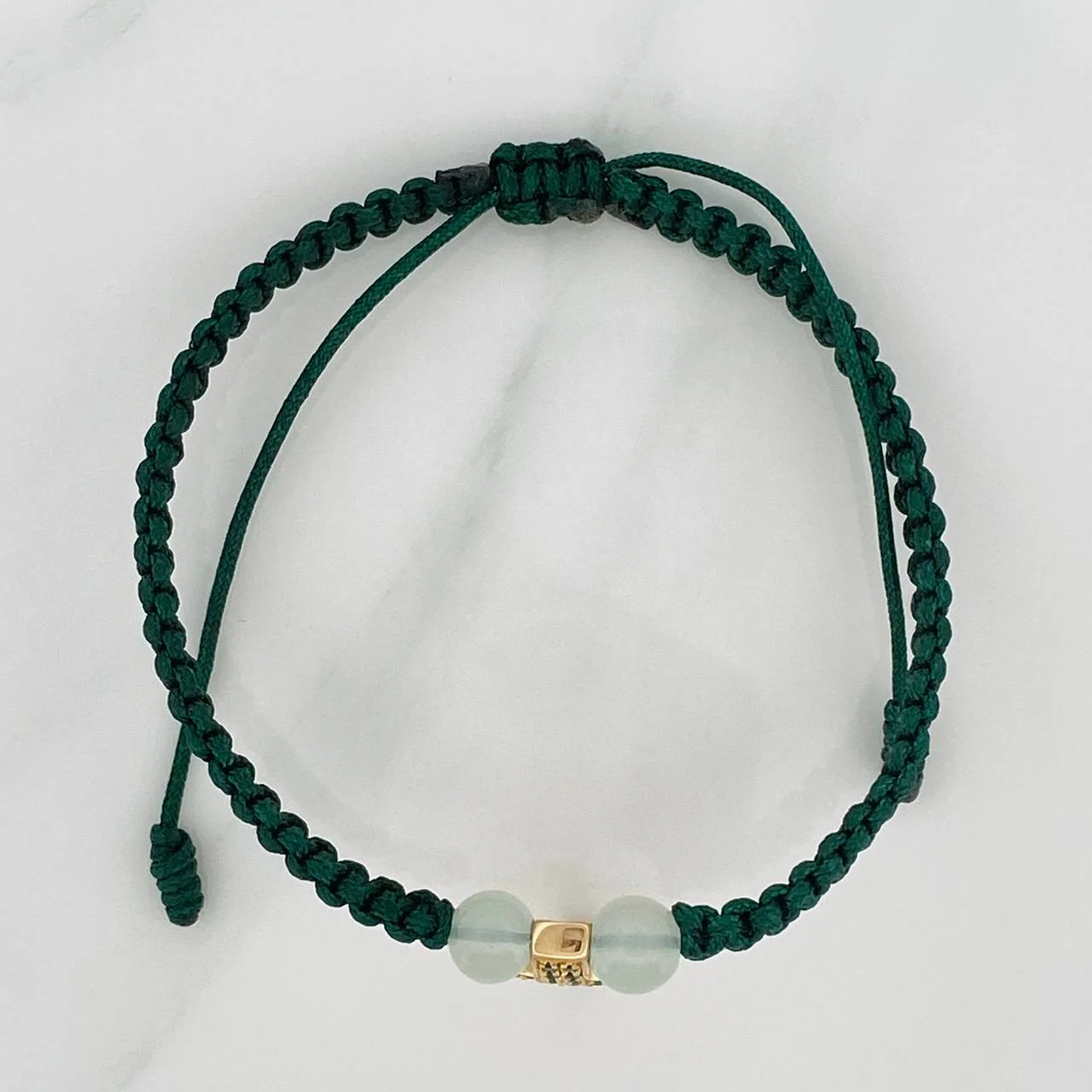 Pulsera Tejida Verde Cruz 2.55gr / Oro Amarillo 18K % - Image 3