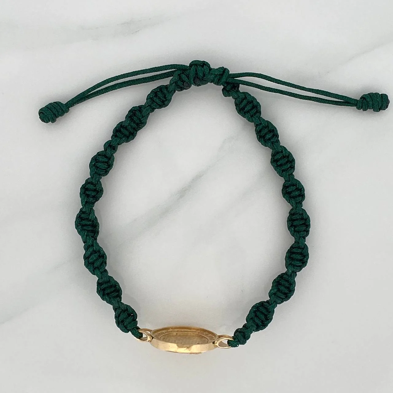 Pulsera Tejida Verde Sello Caballo 3.5gr / Oro Amarillo 18K - Image 4