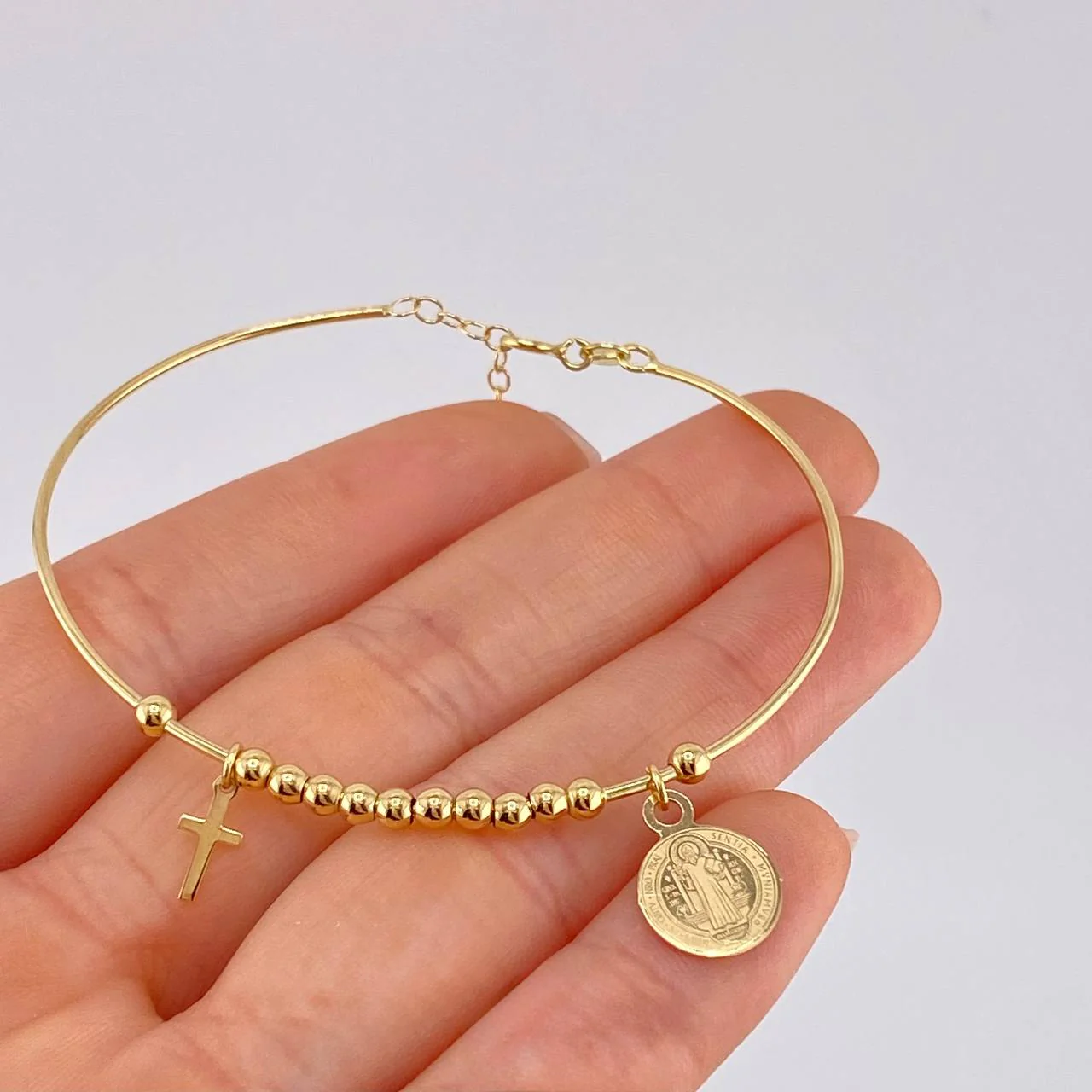 Pulso Aro Bolas San Benito 4.1 g / 17.9 cm / 3 mm Oro Amarillo 18K - Image 3