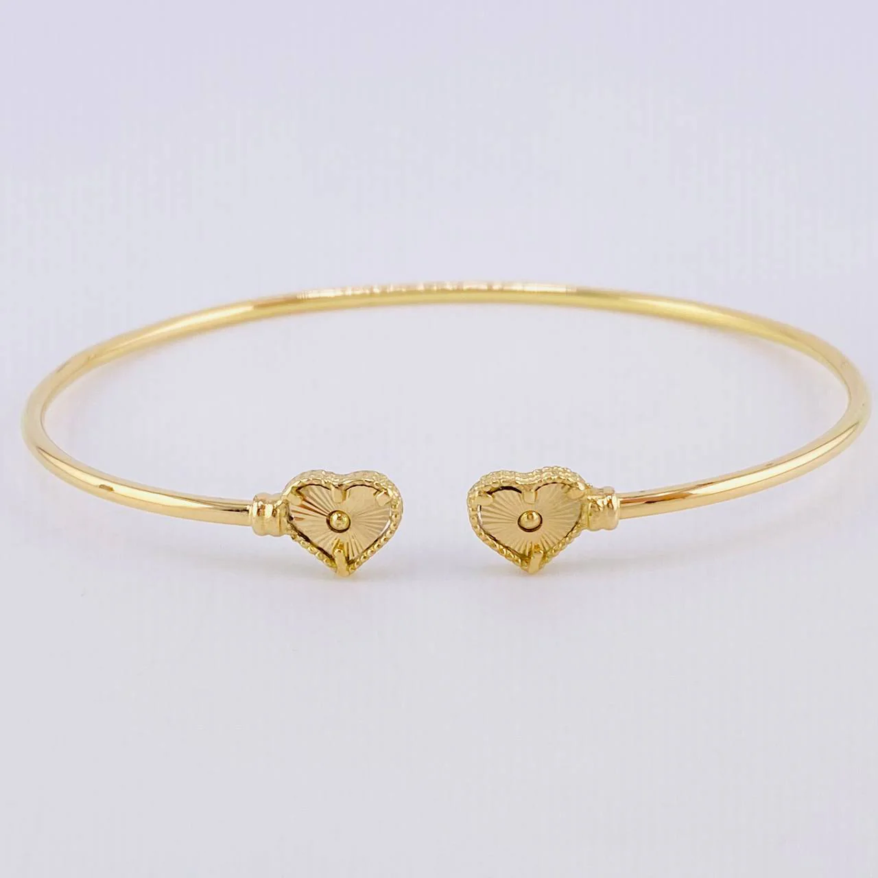 Pulso Aro Corazon Diamantado 3.5 g / 17.2 cm / 1.8 mm Oro Amarillo 18K