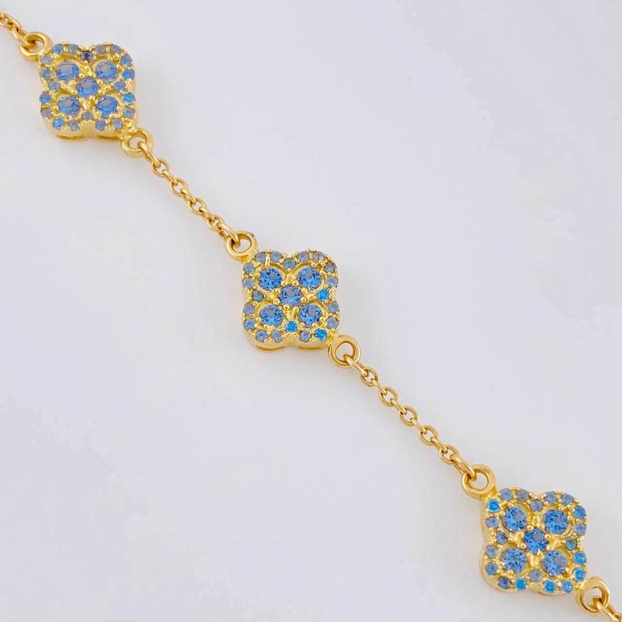 Pulso Aro Seguido Flor Trebol 6.75 g / 17.8 cm / 9.7 mm Oro Amarillo 18K - Image 4