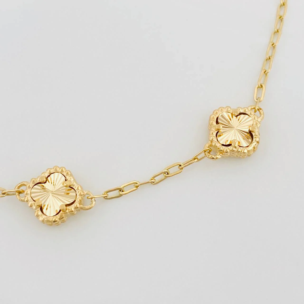 Pulso Aro Seguido Trebol 3.65 g / 17.5 cm / 1 mm Oro Amarillo 18K - Image 2