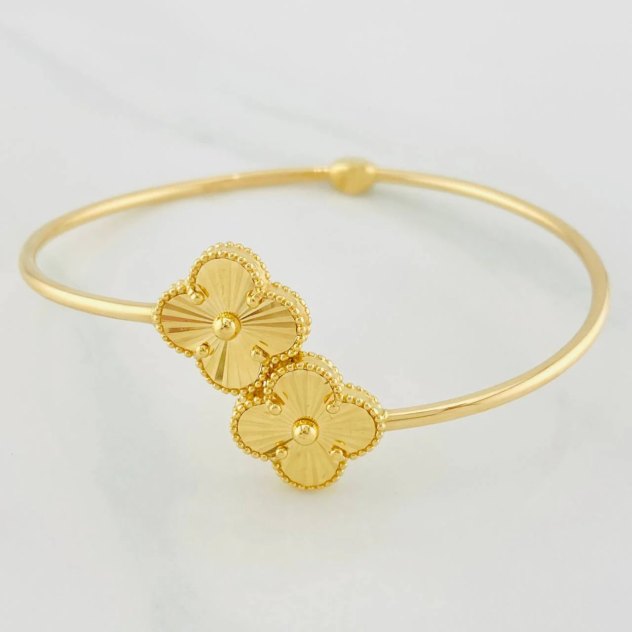 Pulso Aro Trebol 7.4g / 18cm / 2mm Oro Amarillo 18K