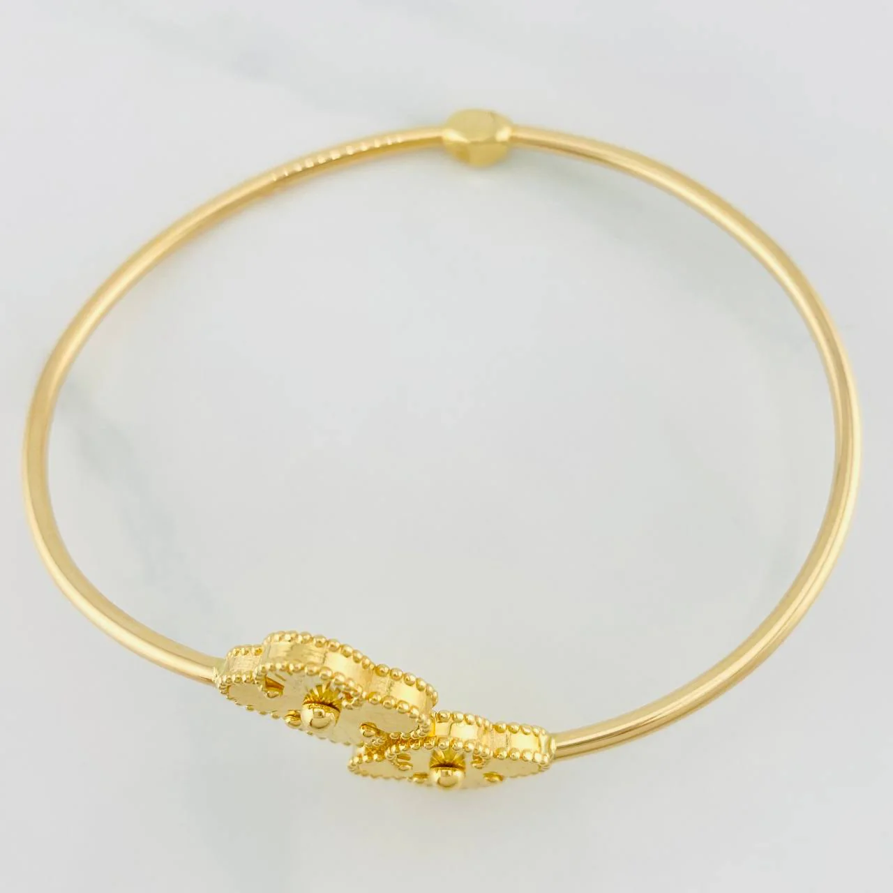 Pulso Aro Trebol 7.4g / 18cm / 2mm Oro Amarillo 18K - Image 3